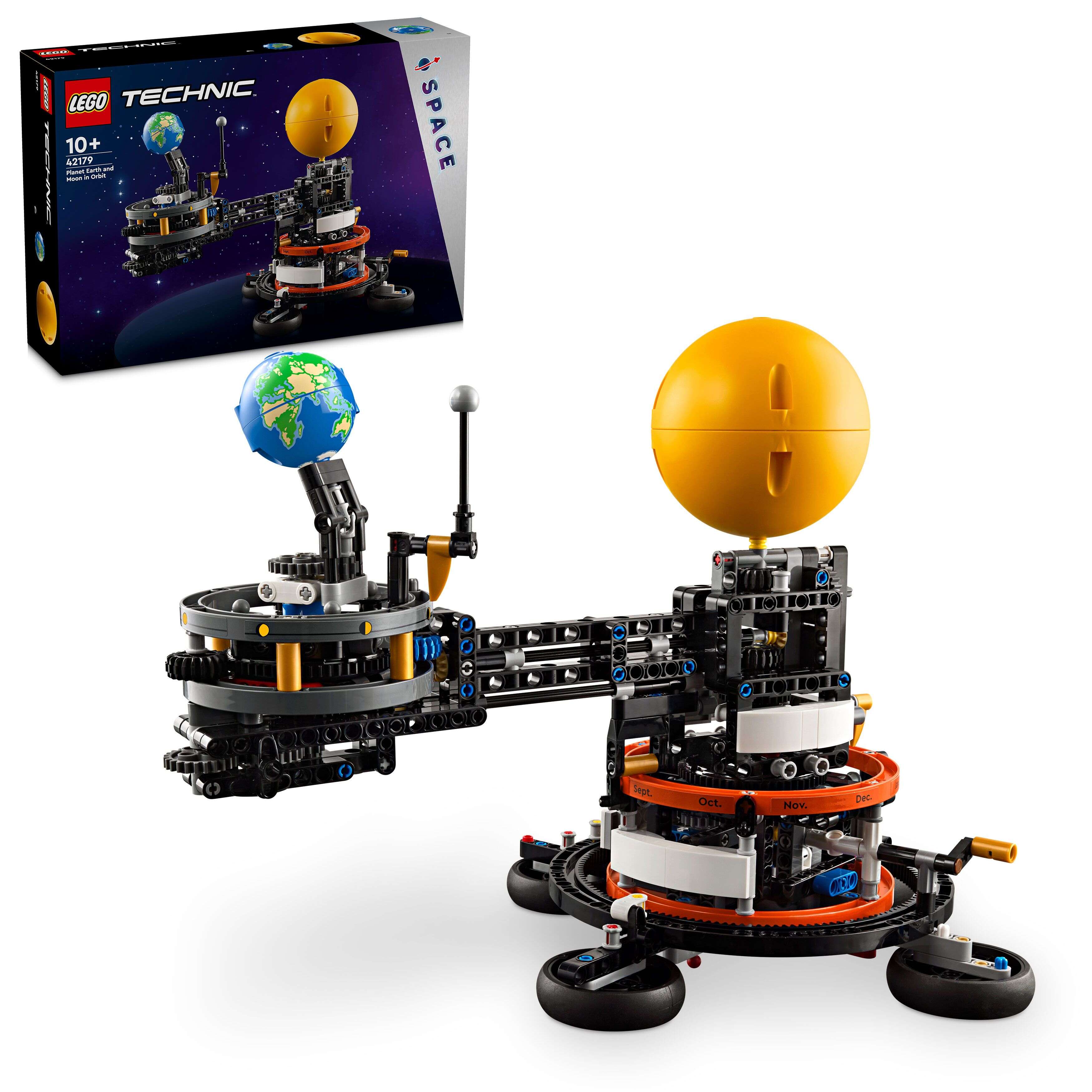 LEGO 42179 Technic Sonne Erde Mond Modell, drehbare Kurbel, Monate, Mondphasen