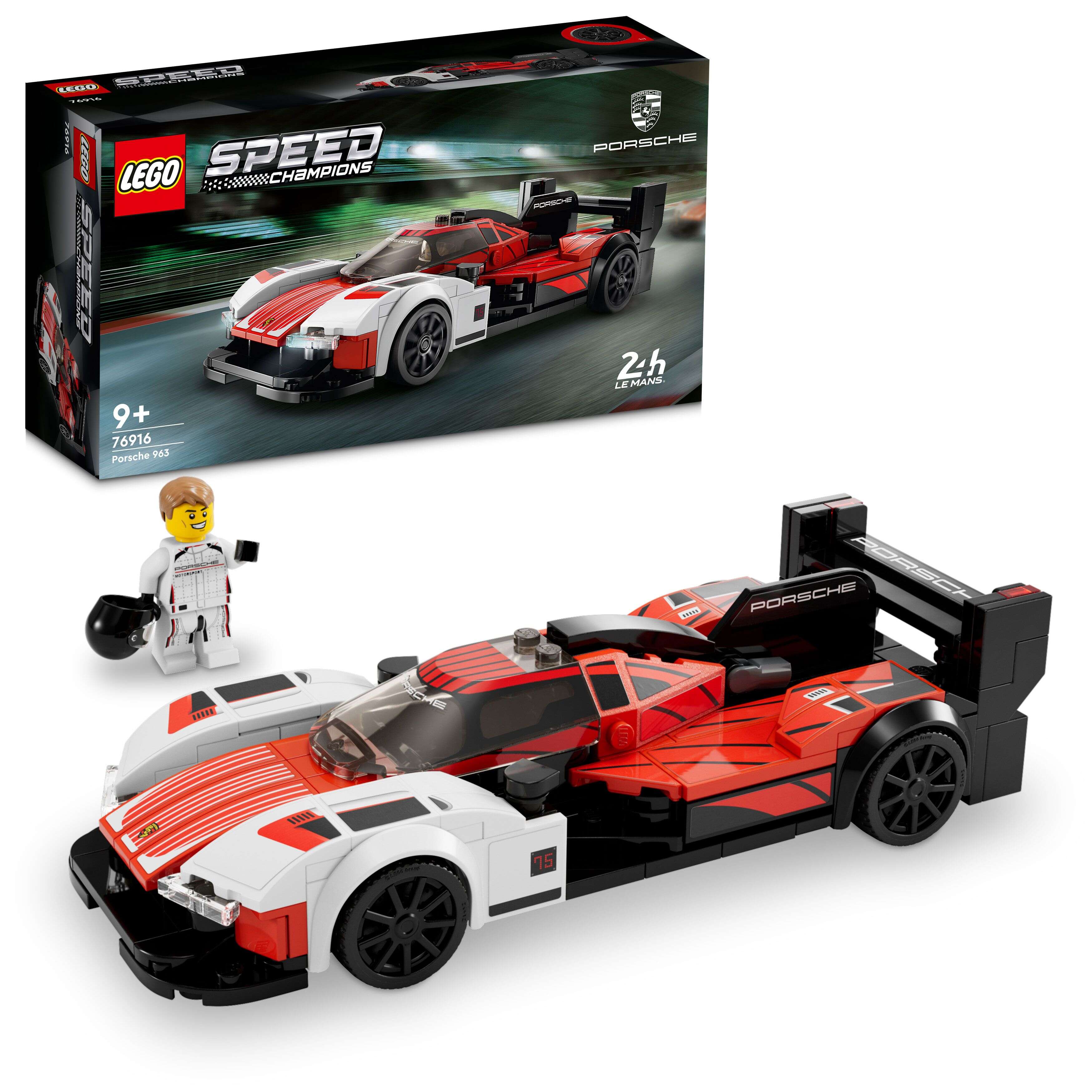 LEGO 76916 Speed Champions Porsche 963, 1 Minifigur, zum Spielen und Ausstellen