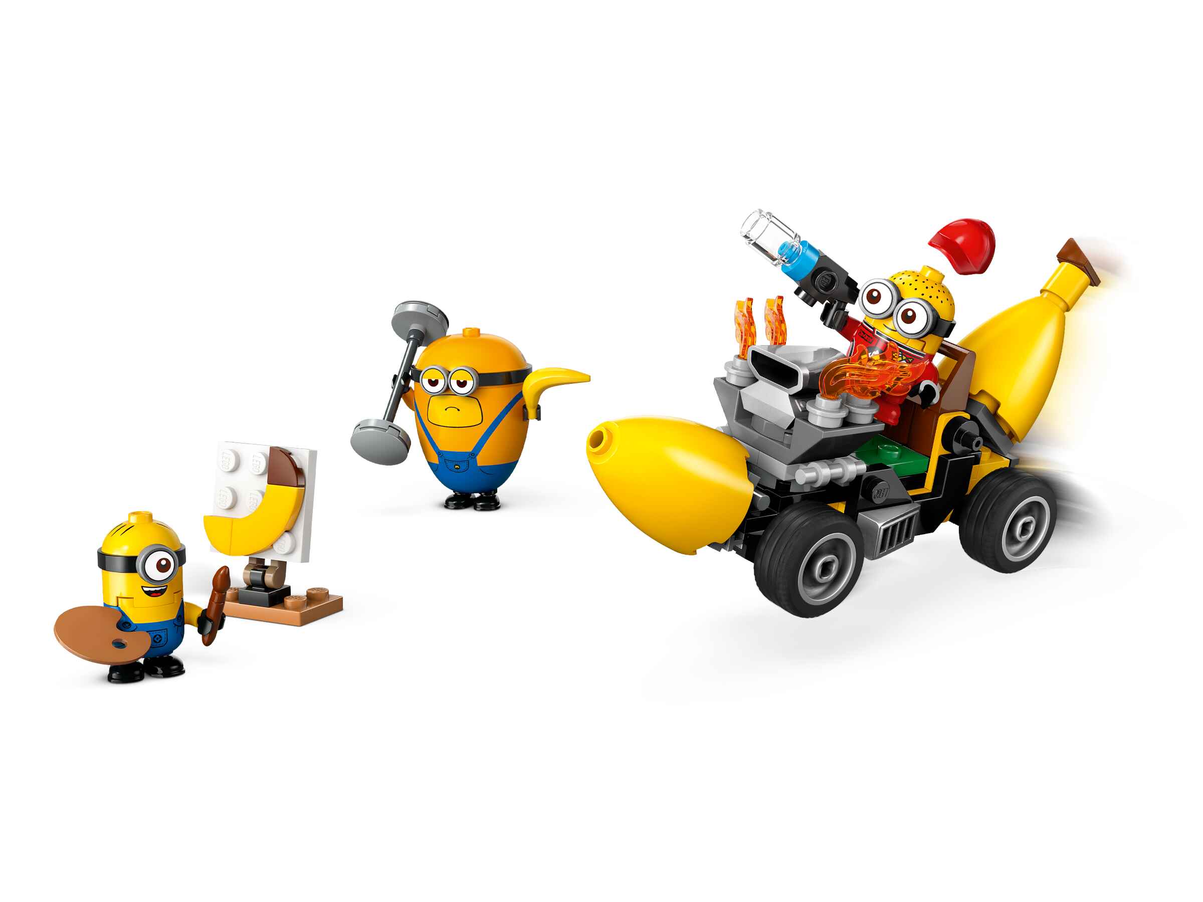 LEGO 75580 Despicable Me Minions und das Bananen Auto, 4 Minions und Zubehör