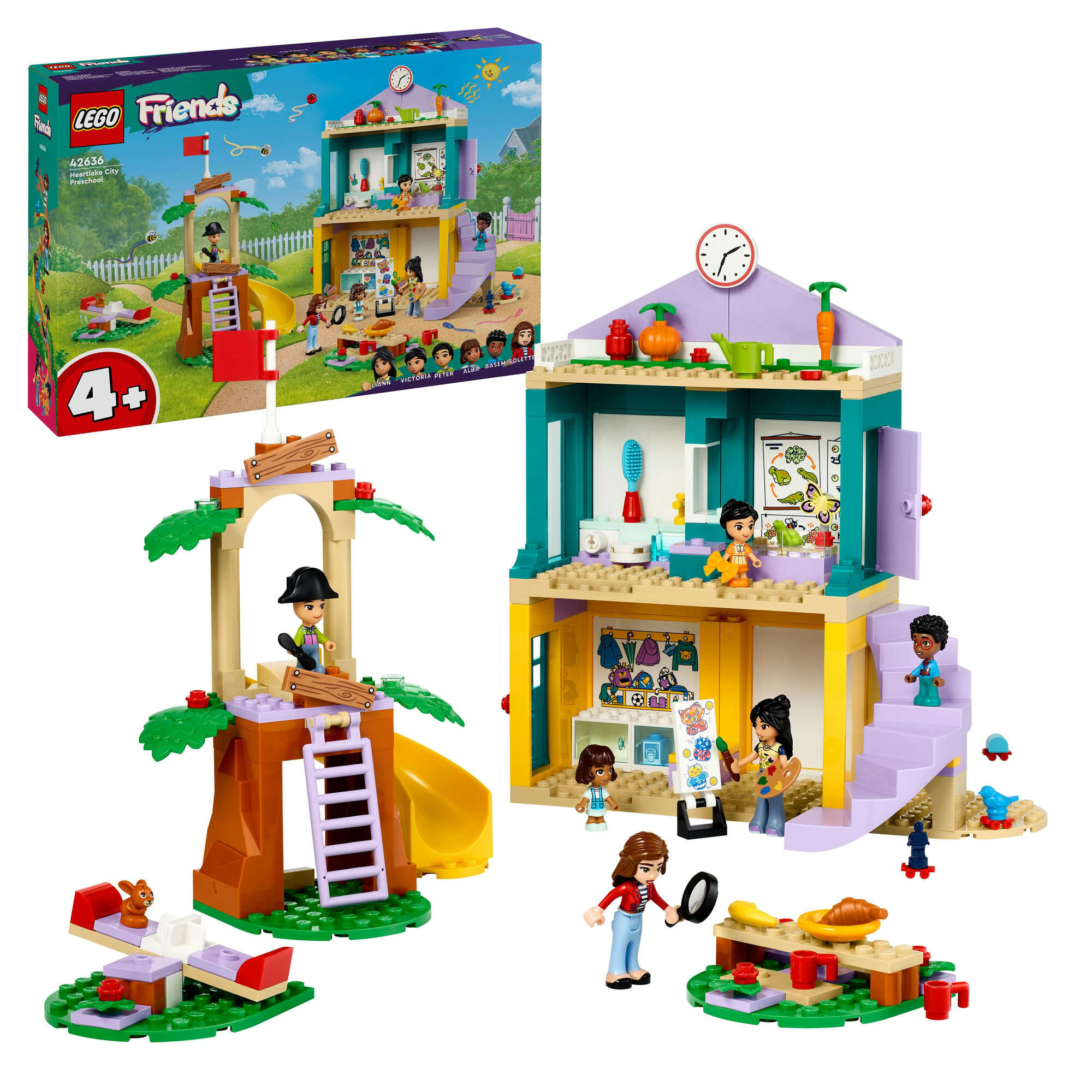LEGO 42636 Friends Heartlake City Kindergarten, 2 Spielfiguren, 4 Mikro-Figuren