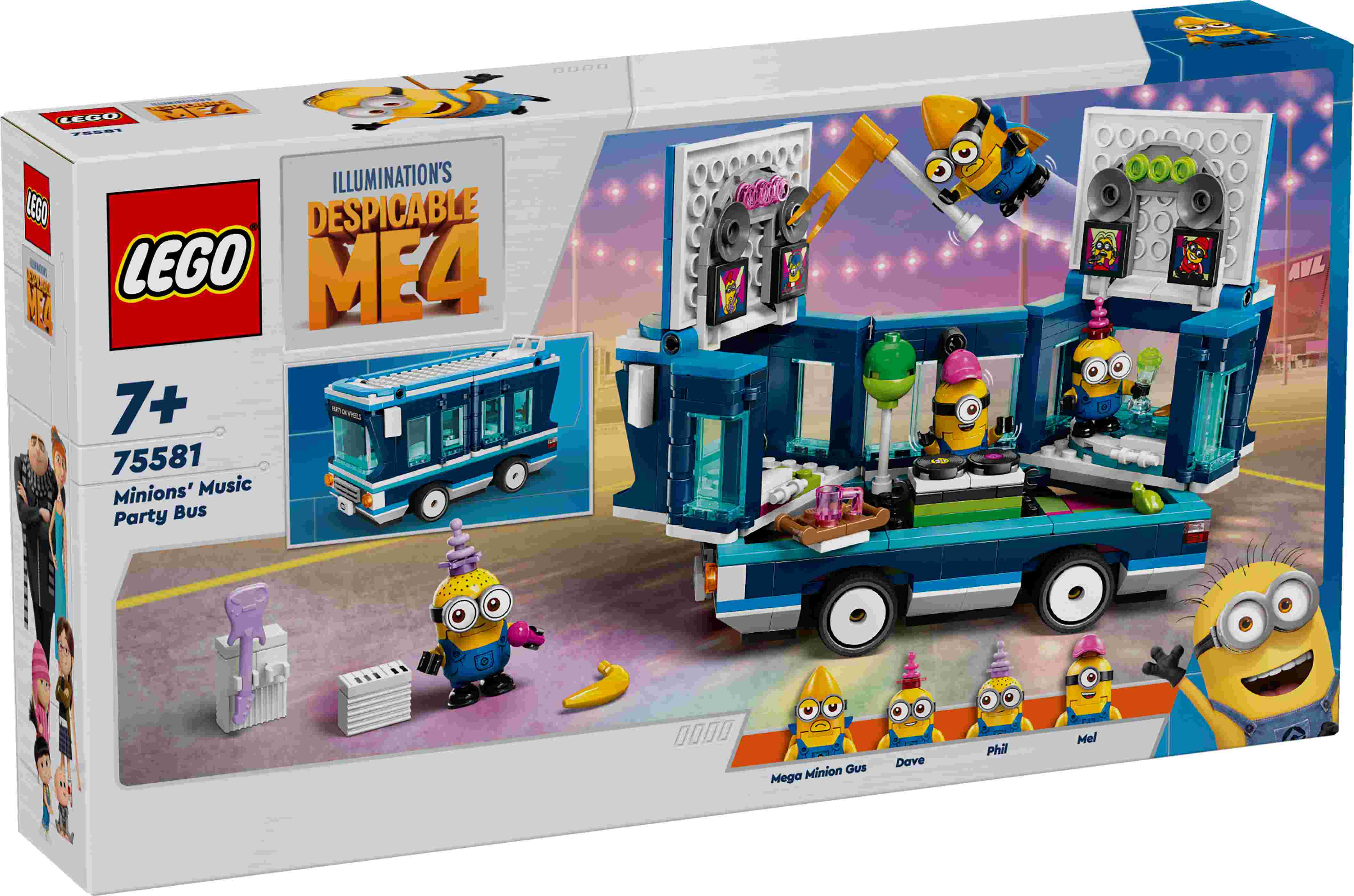 LEGO 75581 Despicable Me Minions und der Party Bus, 4 Minions und Zubehör