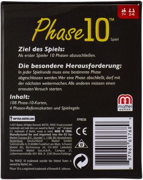 Mattel Games Phase 10 Kartenspiel, Rommé-ähnliches Kartenspiel