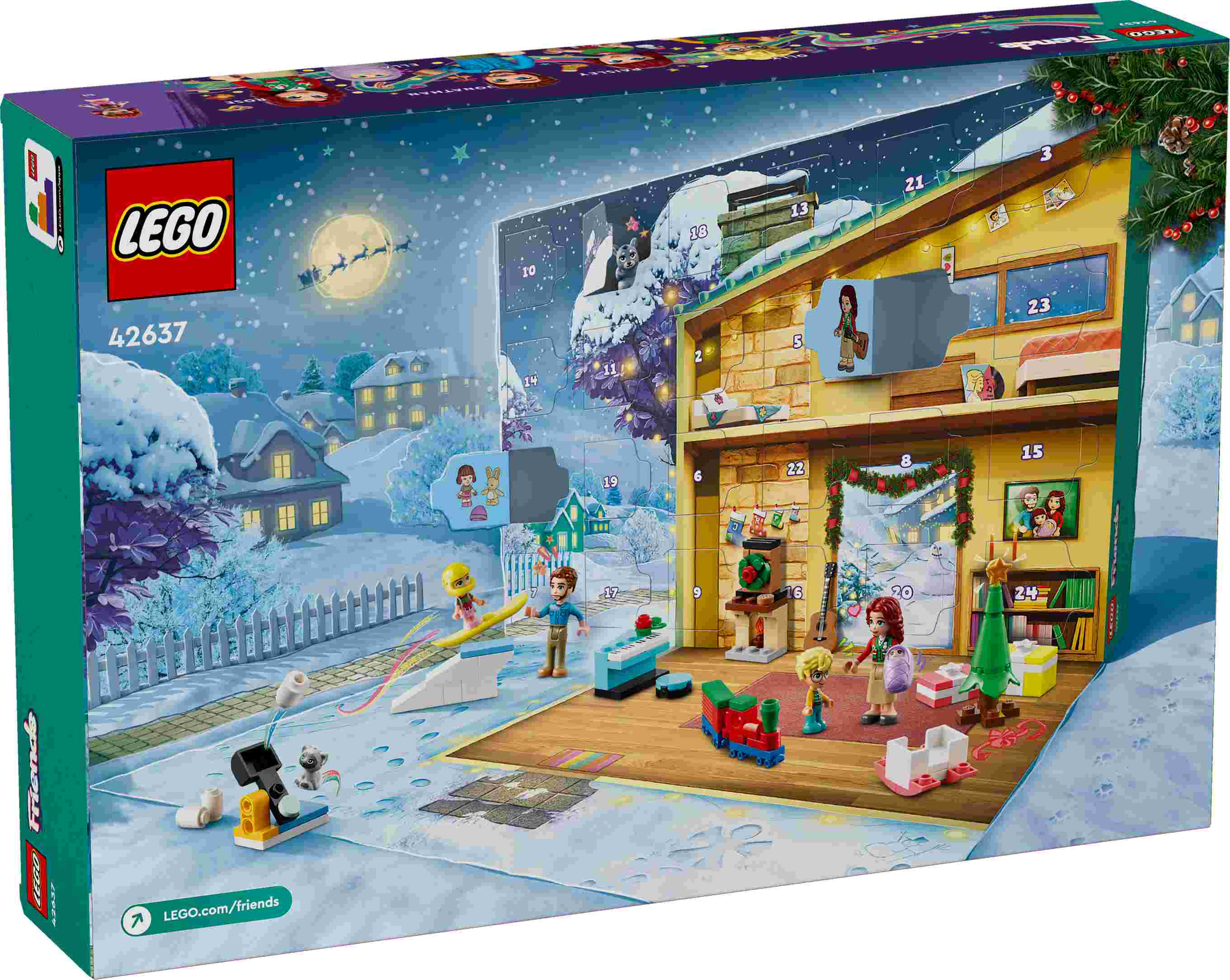 LEGO 42637 Friends Adventskalender 2024, 5 Charaktere, 2 Tierbabys, Zubehör