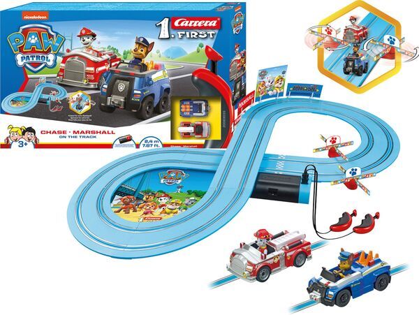 Carrera FIRST - PAW PATROL - On the Track, Chase + Marshall mit 2 Autos