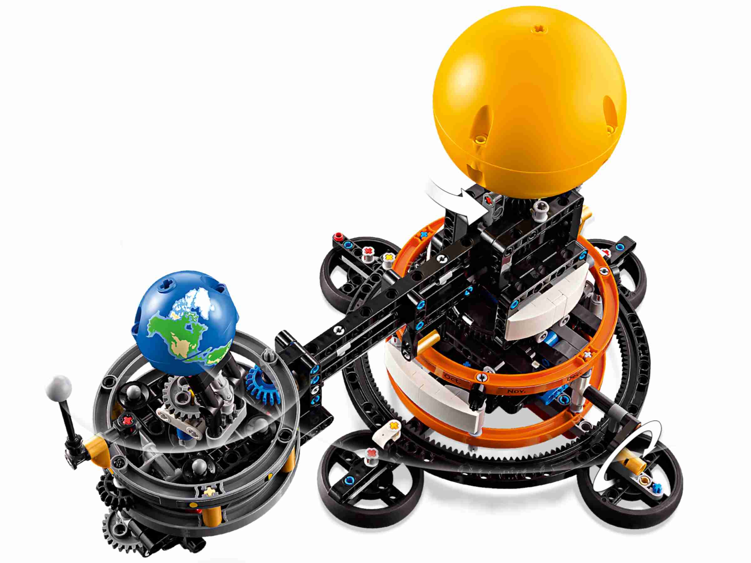 LEGO 42179 Technic Sonne Erde Mond Modell, drehbare Kurbel, Monate, Mondphasen