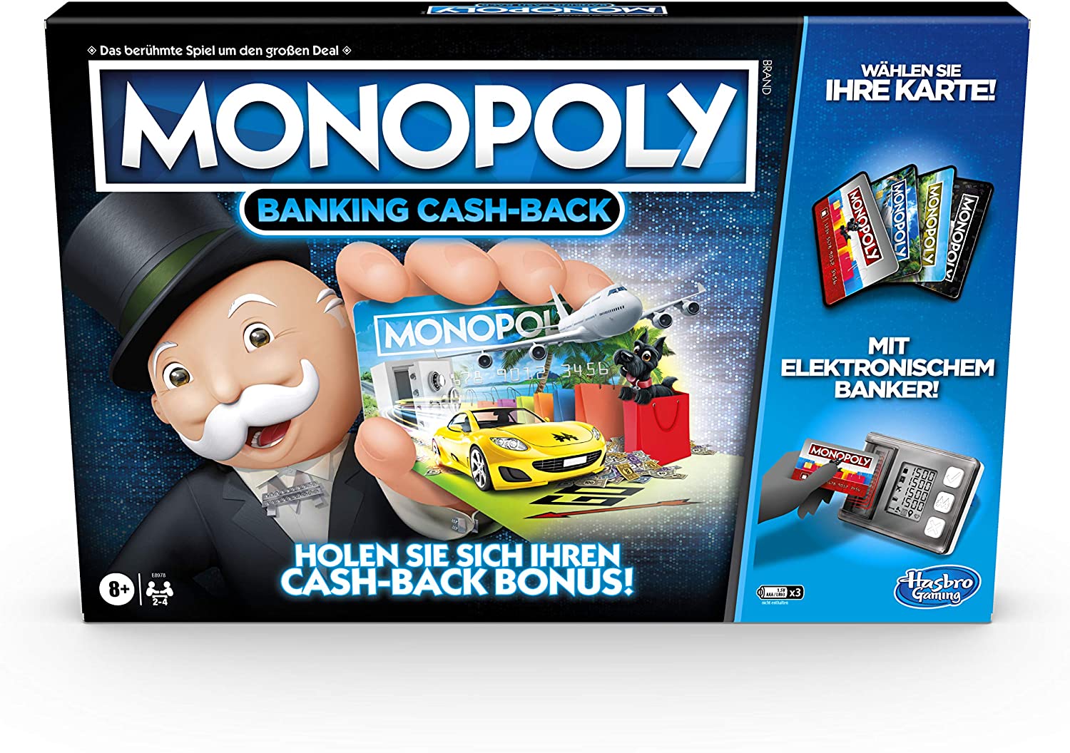 Monopoly Banking Cash-Back Brettspiel, Kartenleser Cash-Back Bonus bargeldloses