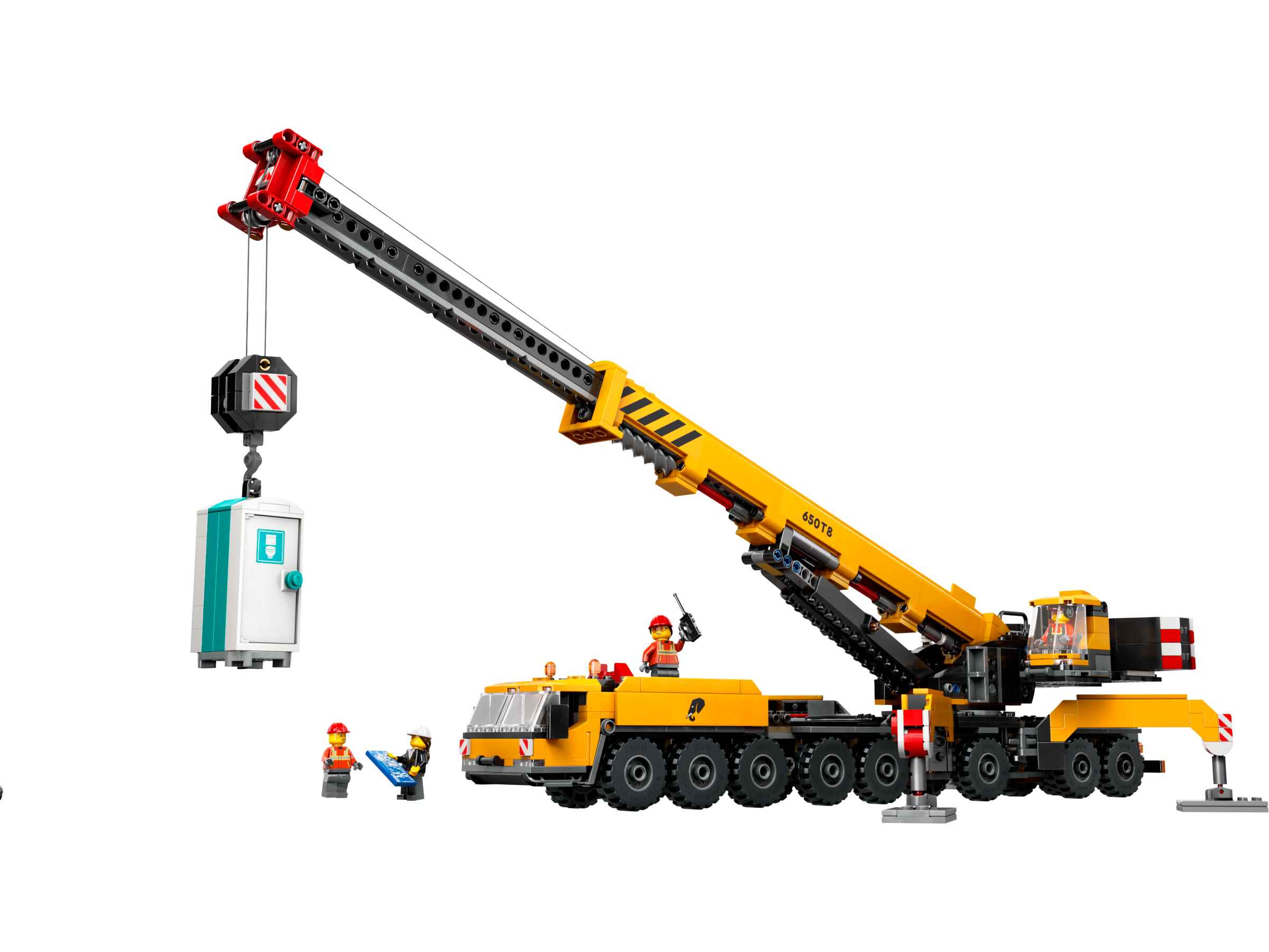 LEGO 60409 City Mobiler Baukran, 4 Minifiguren, bewegliche Elemente