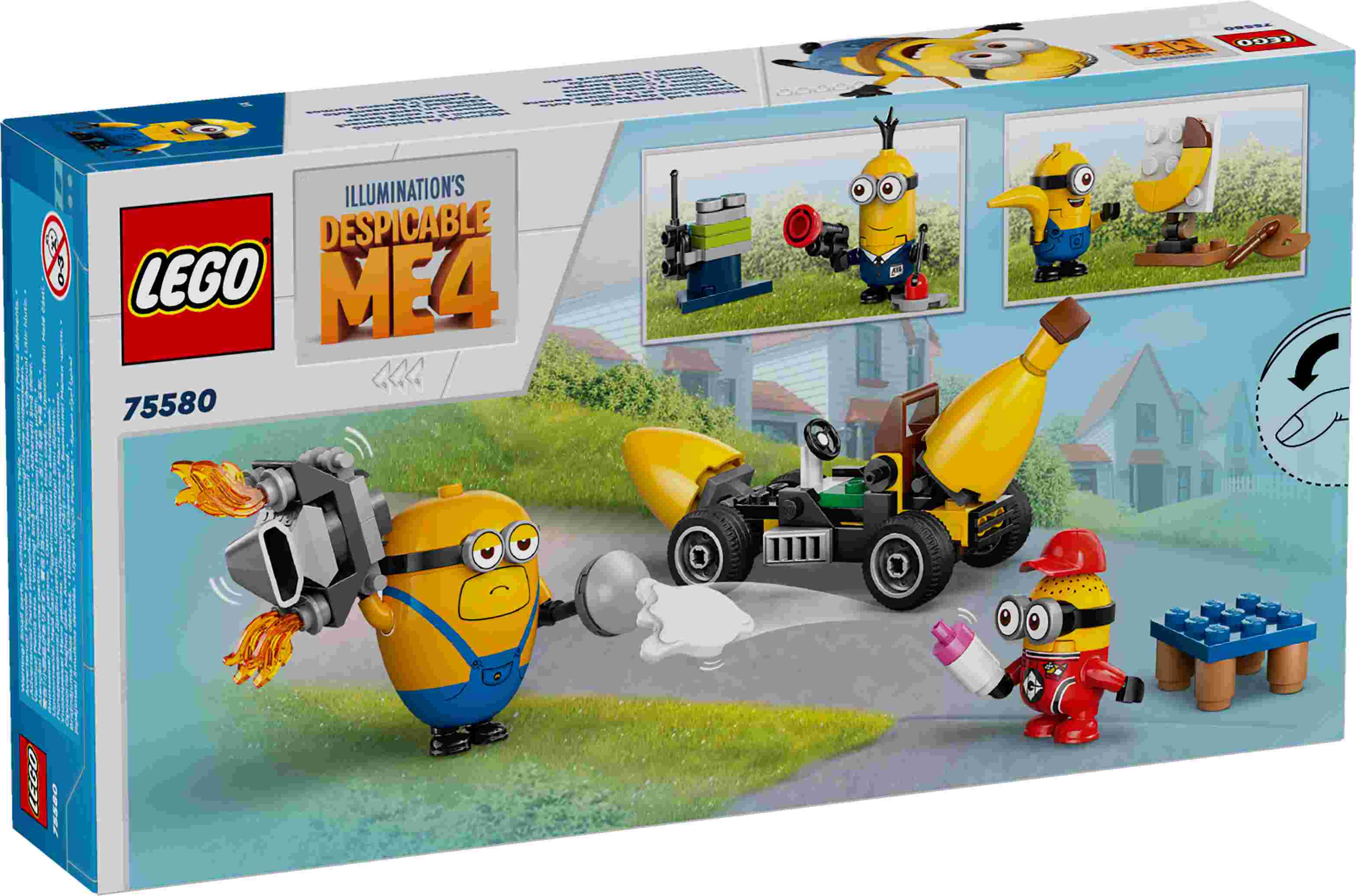 LEGO 75580 Despicable Me Minions und das Bananen Auto, 4 Minions und Zubehör