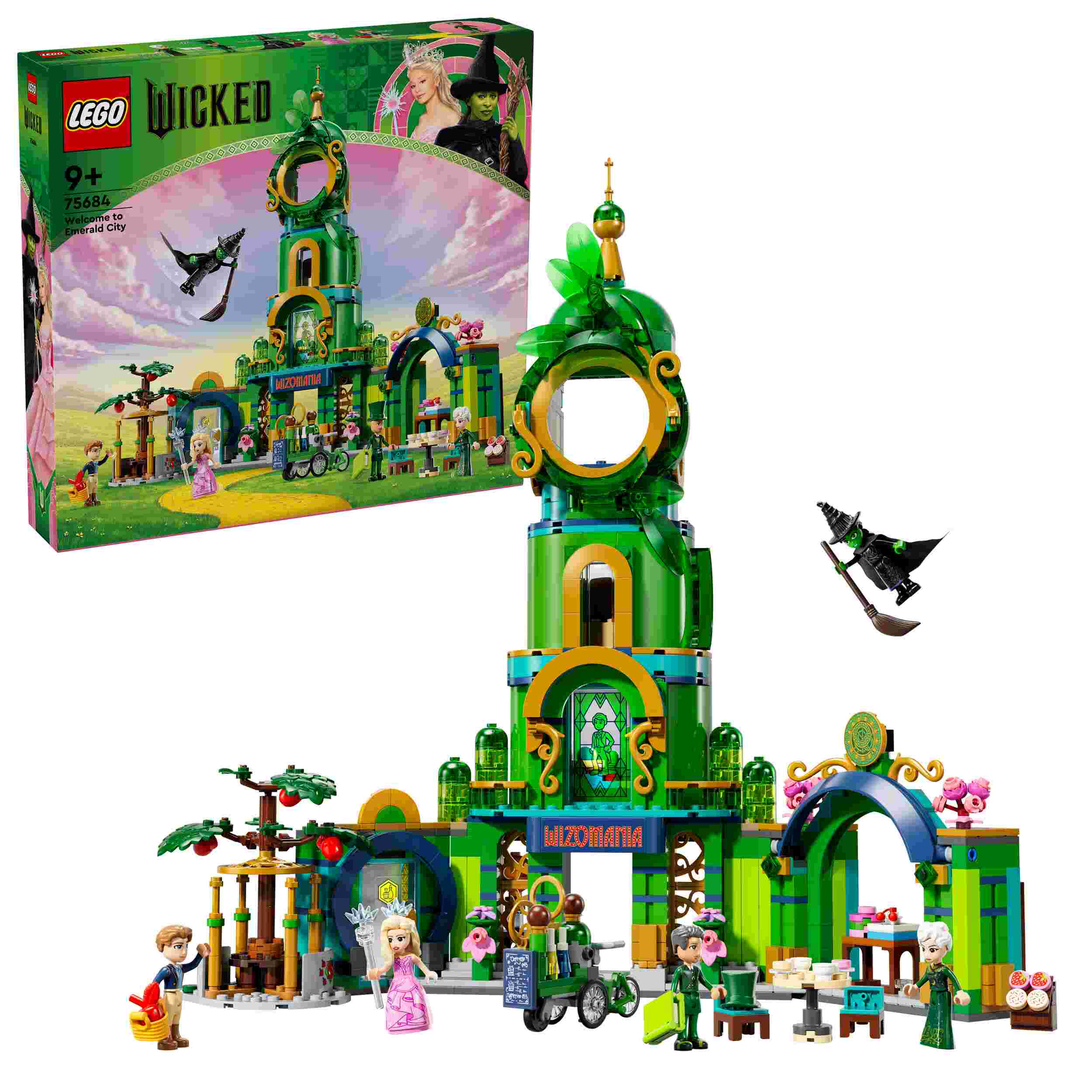 LEGO 75684 Wicked Willkommen in Emerald City, 5 Figuren, 3-geschossiger Turm