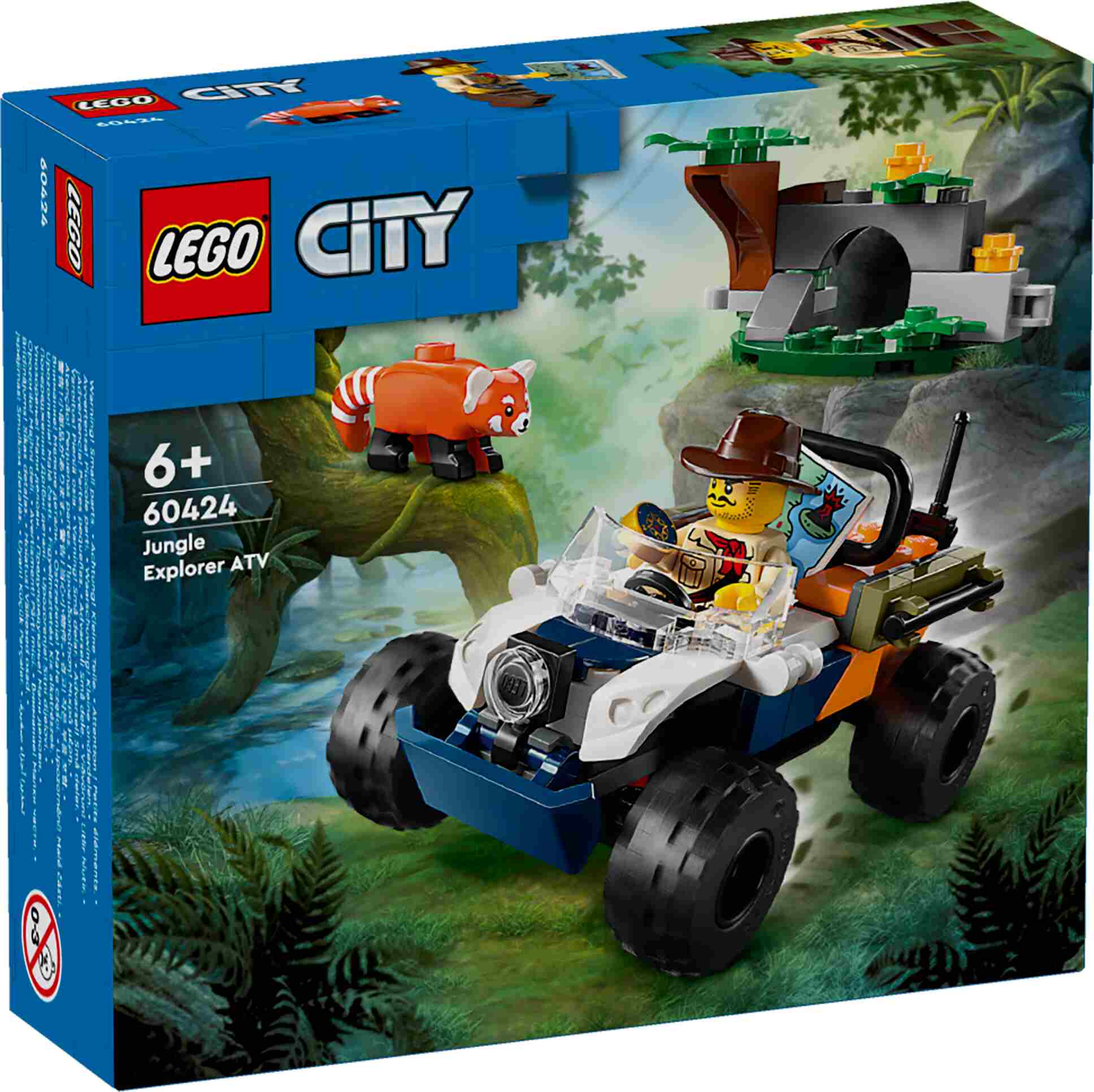 LEGO 60424 City Dschungelforscher-Quad, Forscher-Minifigur, Dschungelkulisse