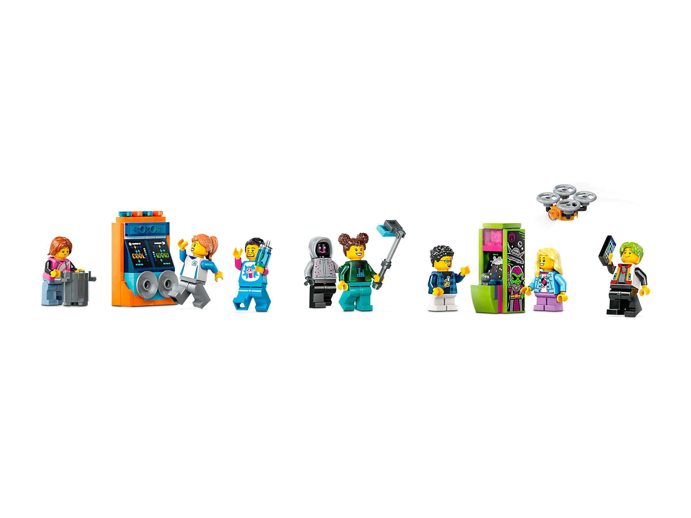 LEGO 60421 City Achterbahn mit Roboter-Mech, 8 Minifiguren, viel Zubehör