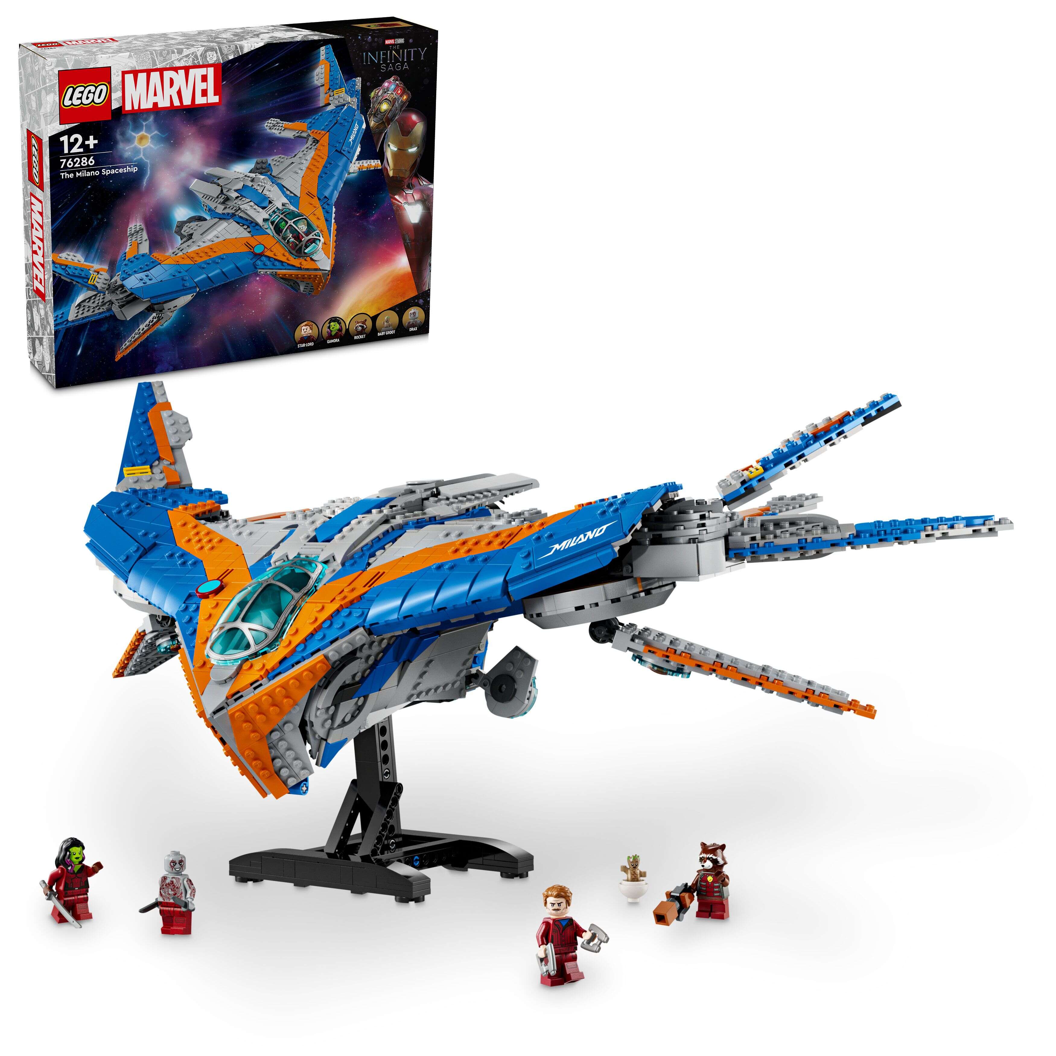 LEGO 76286 Marvel Guardians of the Galaxy: Die Milano, 4 Minifiguren, Baby Groot