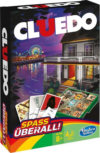 Hasbro Spiele Cluedo Kompakt, Reisespiel, Detektivspiel