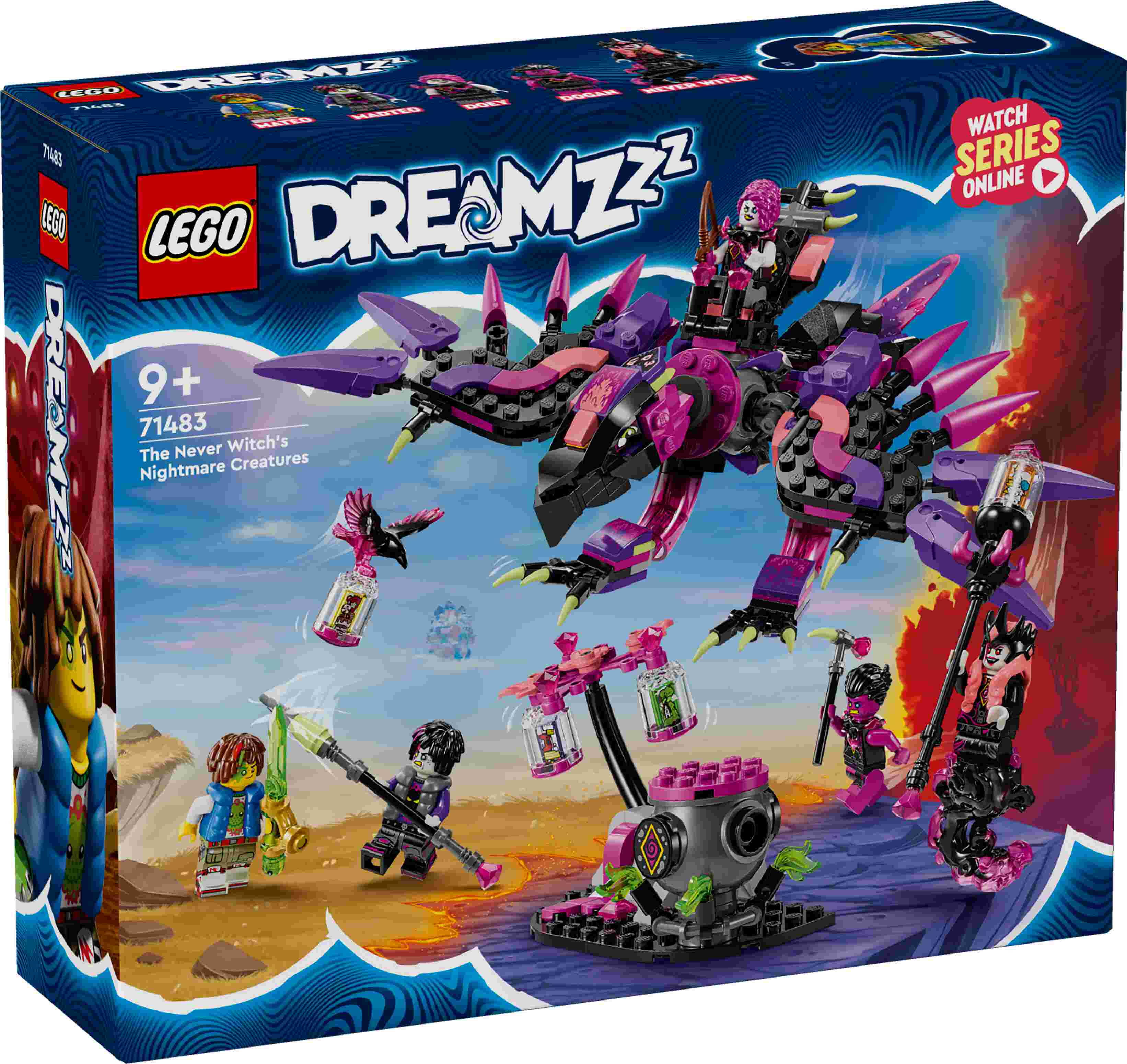 LEGO 71483 DREAMZzz Die Albtraumkreaturen der Nimmerhexe, 5 Minifiguren