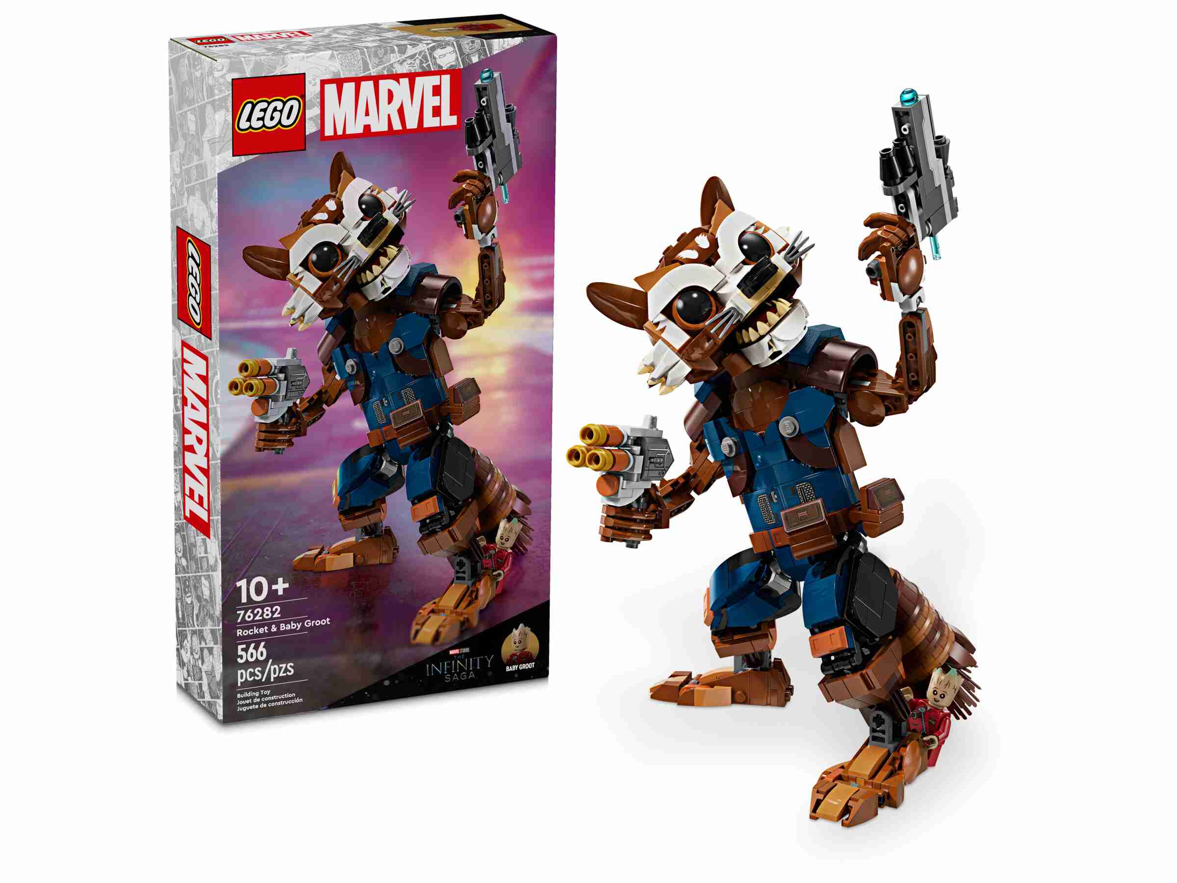 LEGO 76282 Marvel Rocket & Baby Groot, Bewegliche Actionfigur