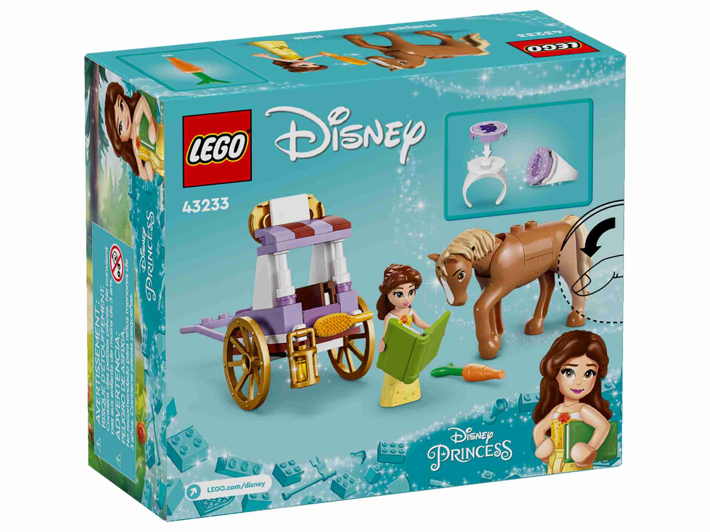 LEGO 43233 Disney Princess Belles Pferdekutsche, Spielfigur Belle Pferd Philippe