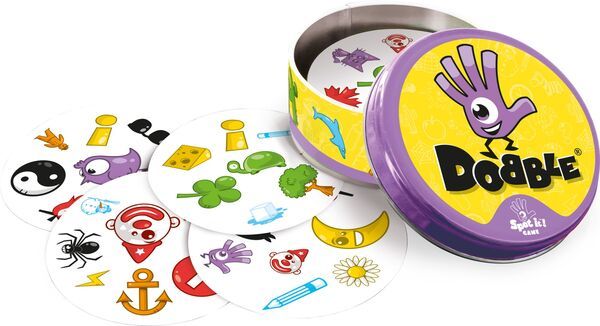 Asmodee Dobble Classic, Familienspiel, 50 Symbole auf 55 Karten