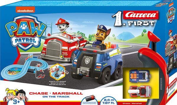 Carrera FIRST - PAW PATROL - On the Track, Chase + Marshall mit 2 Autos