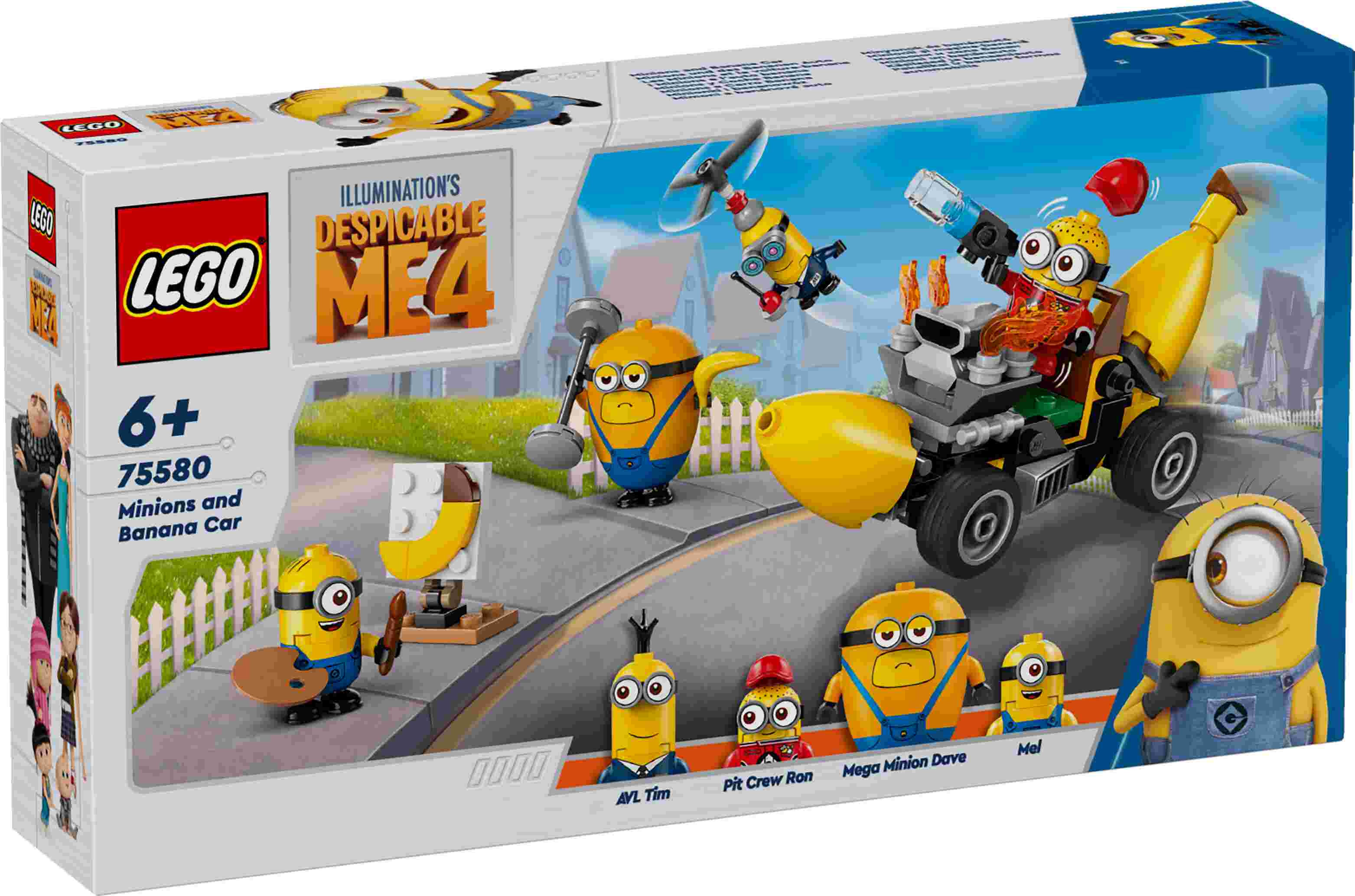 LEGO 75580 Despicable Me Minions und das Bananen Auto, 4 Minions und Zubehör