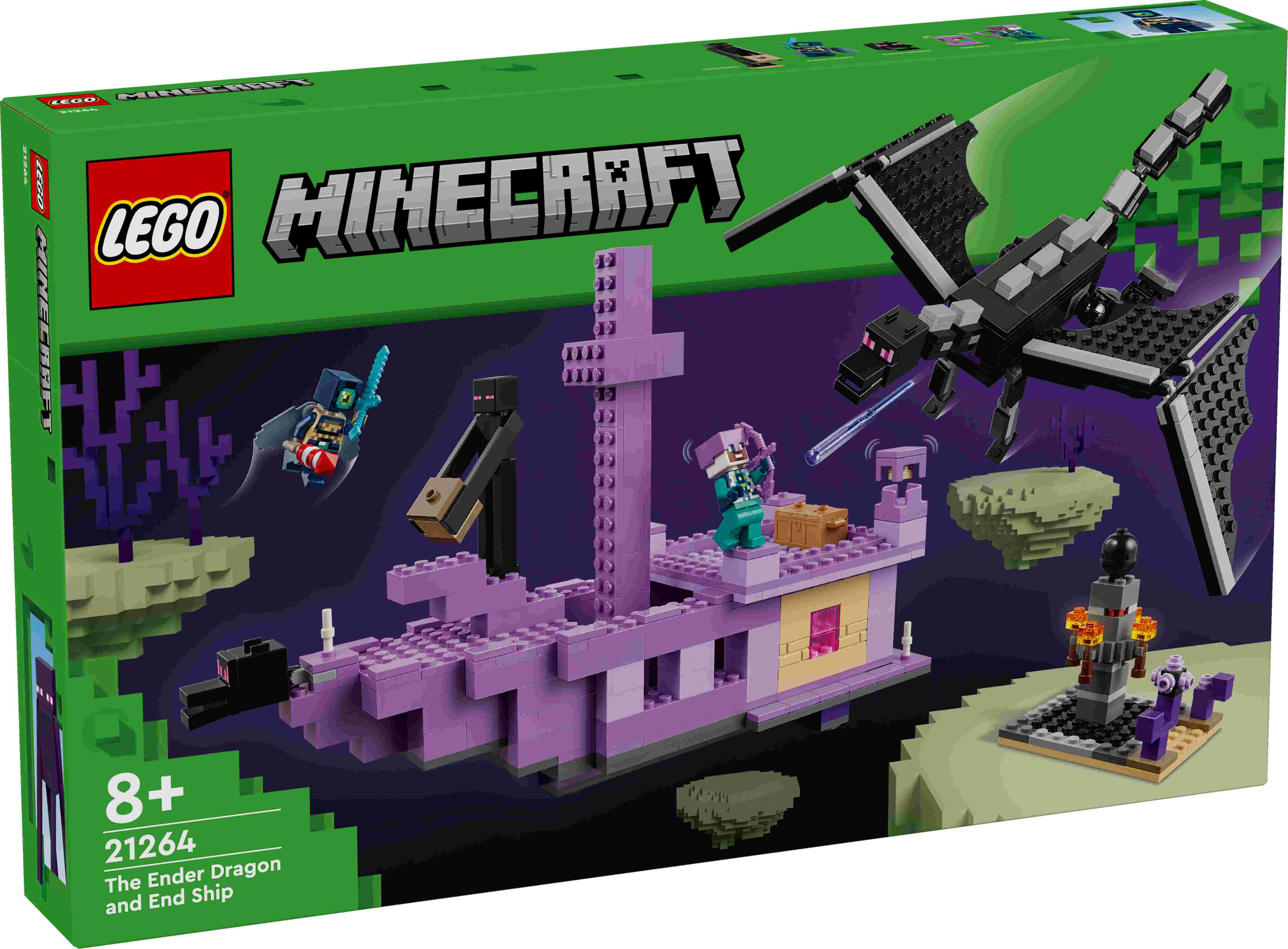 LEGO 21264 Minecraft Der Enderdrache und das Endschiff, Enderman, Drachen-Ei