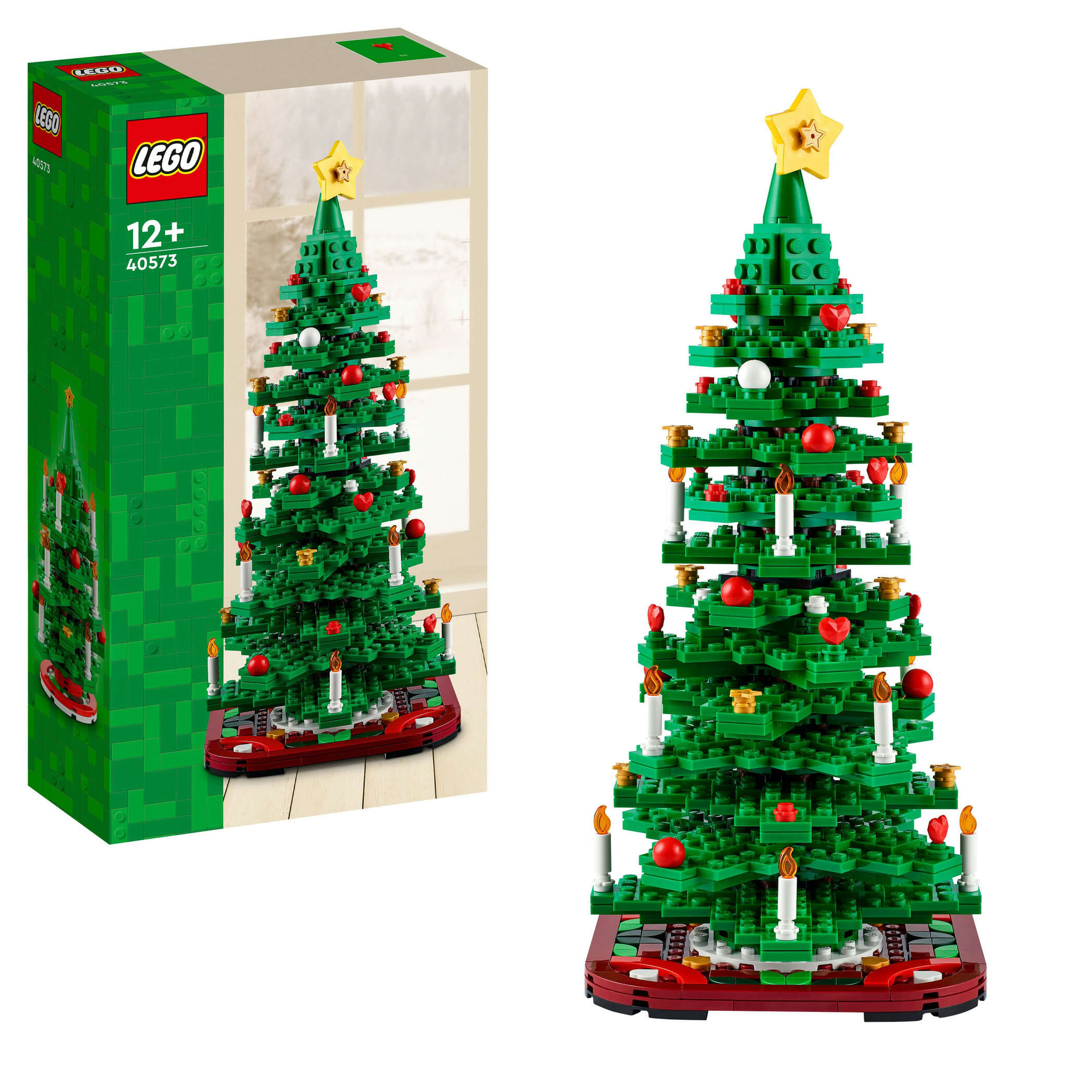 LEGO 40573 Iconic Weihnachtsbaum, 2-in-1-Set, 1 großer oder 2 kleinere Bäume