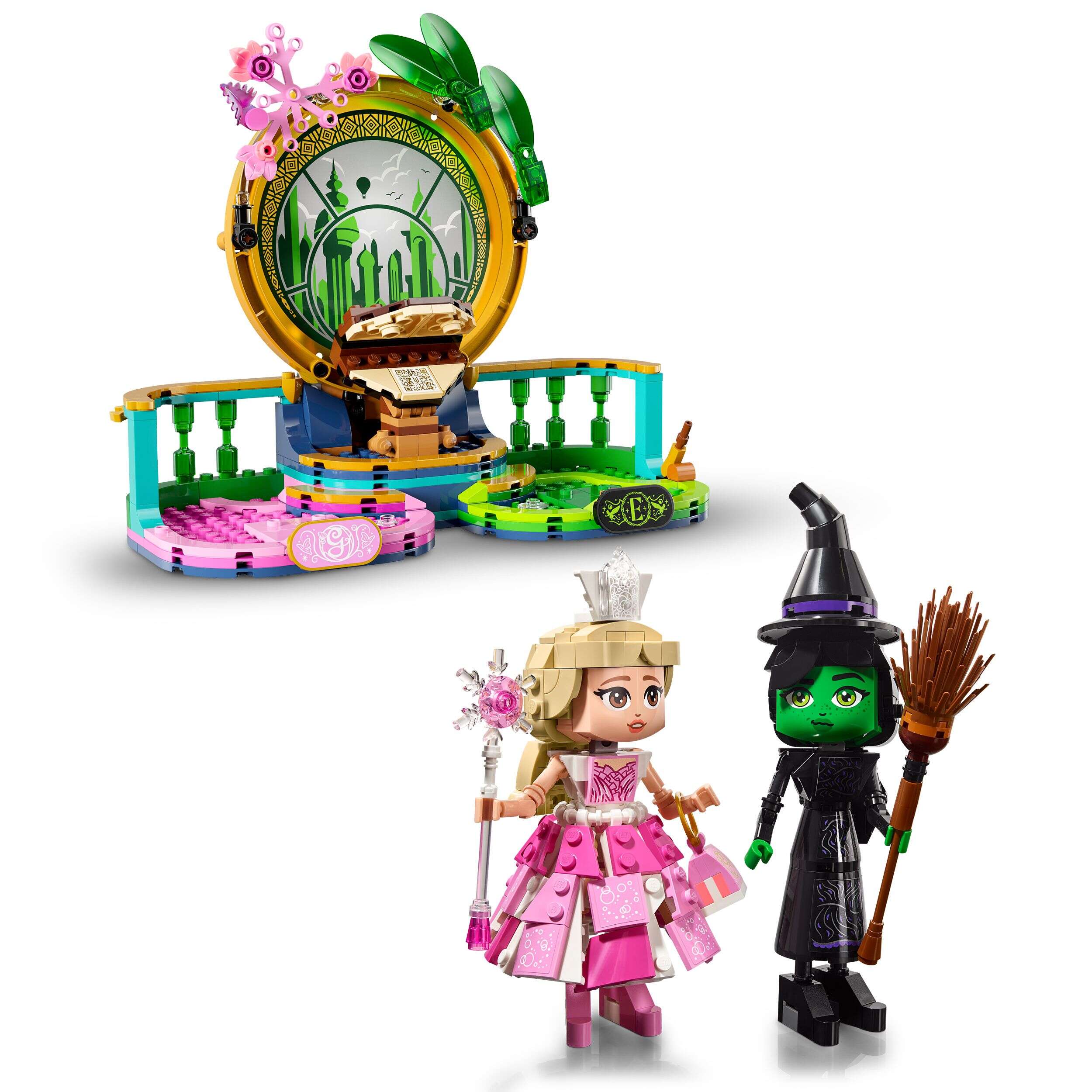 LEGO 75682 Wicked Elphaba und Glinda, Besen, Handtasche, Krone