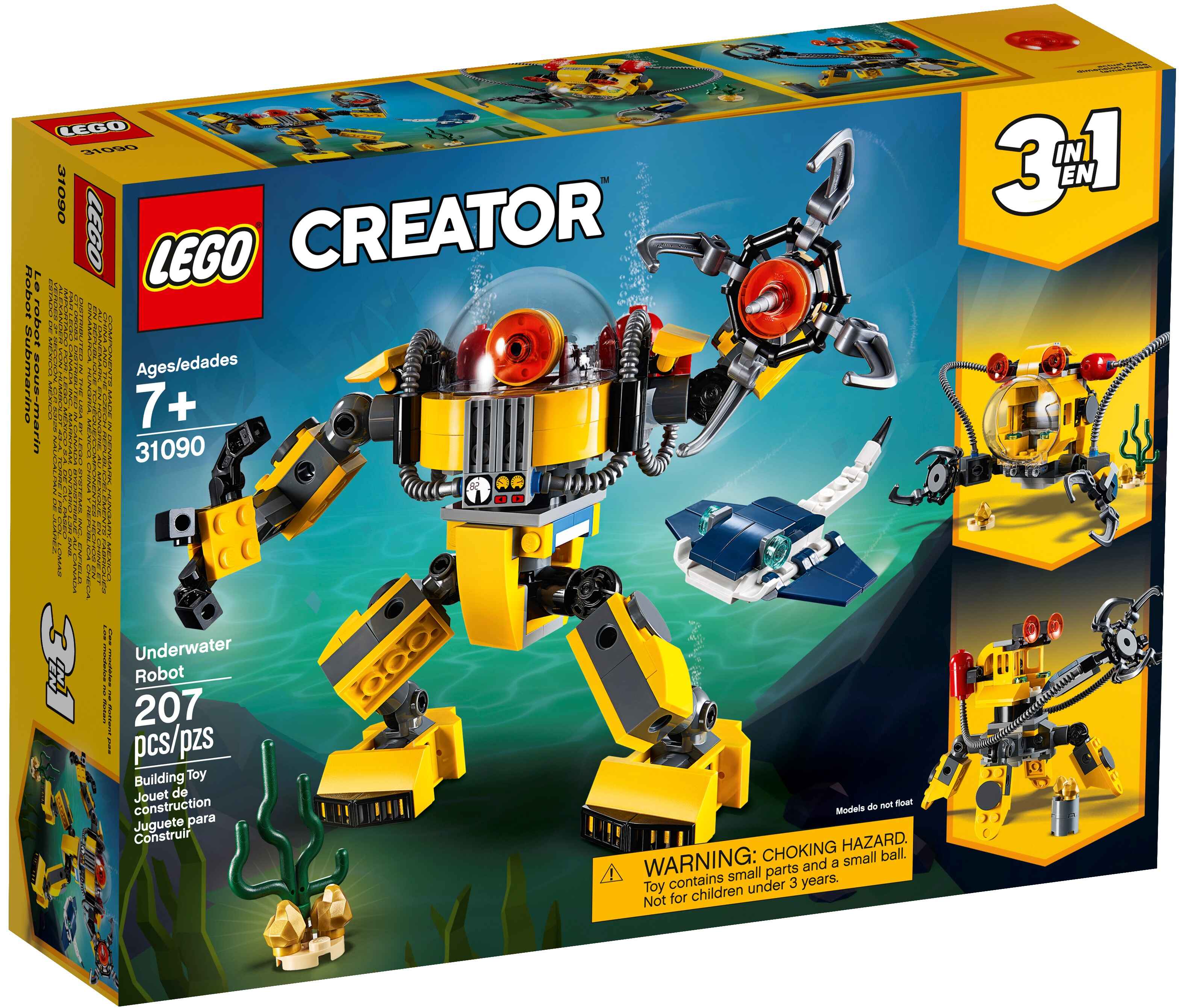 LEGO 31090 Creator 3-in-1 Unterwasser-Roboter U-Boot Unterwasser-Kran 207 Teile 