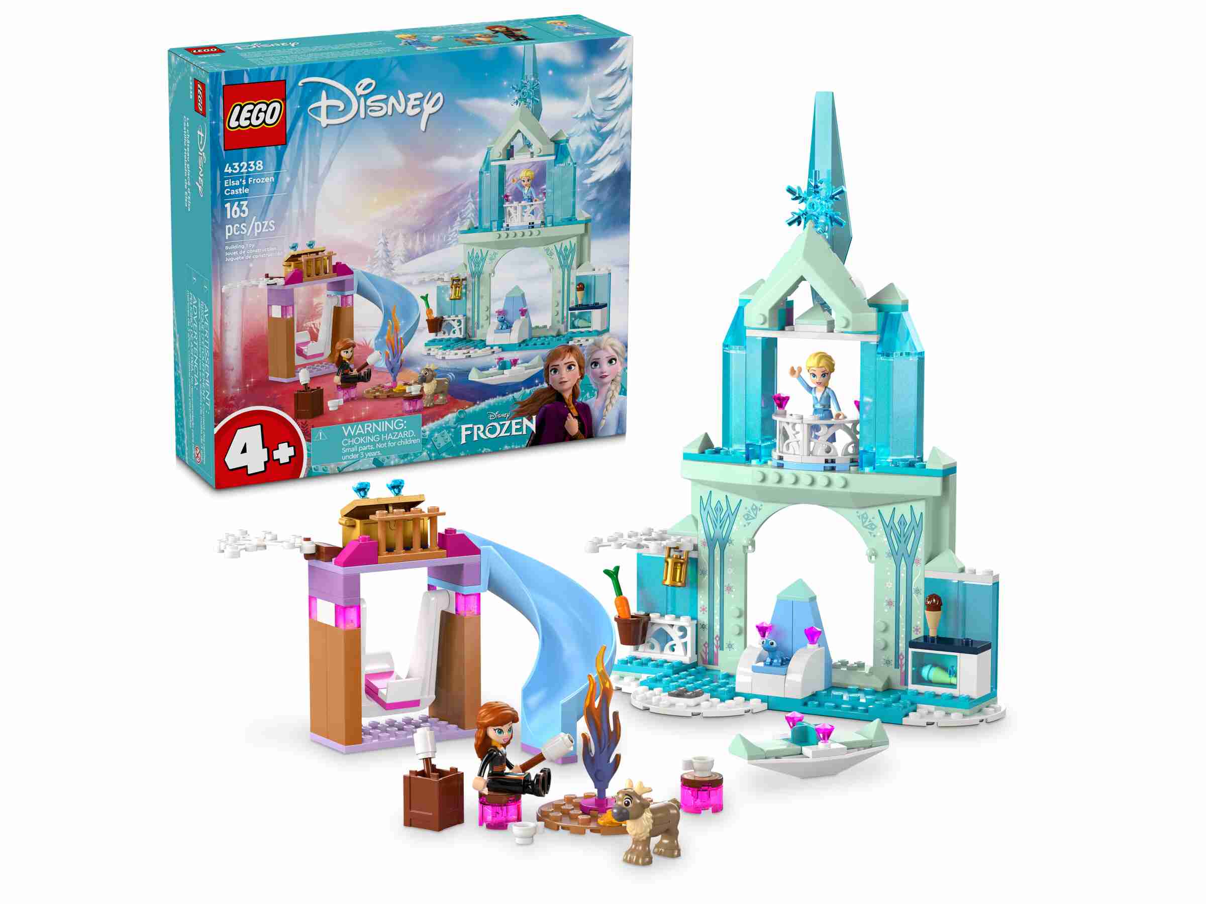 LEGO 43238 Disney Princess Elsas Eispalast, Elsa, Anna, Bruni und Baby-Rentier