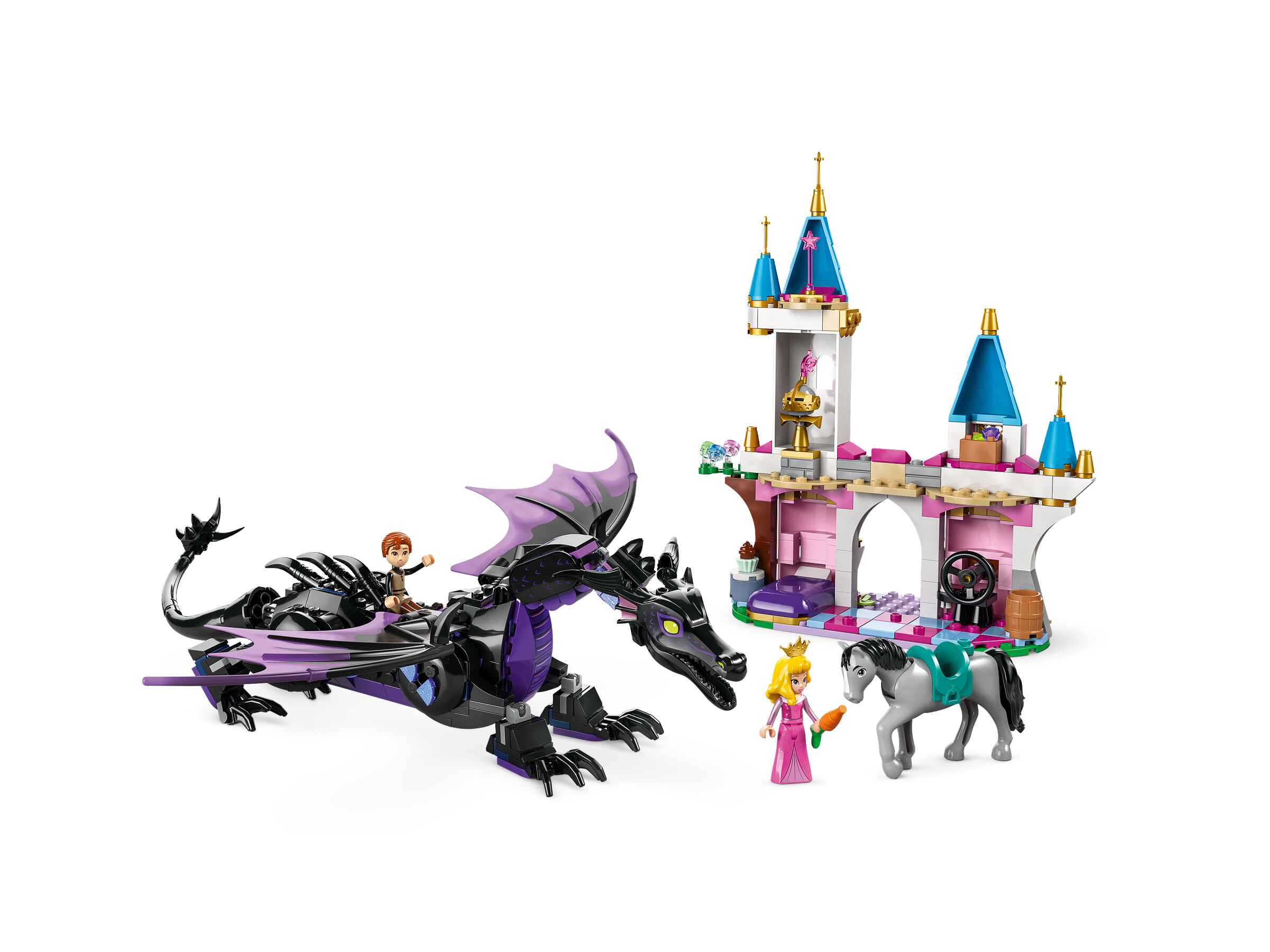 LEGO 43240 Disney Malefiz als Drache, Aurora, Prinz Phillip, Schloss-Segment