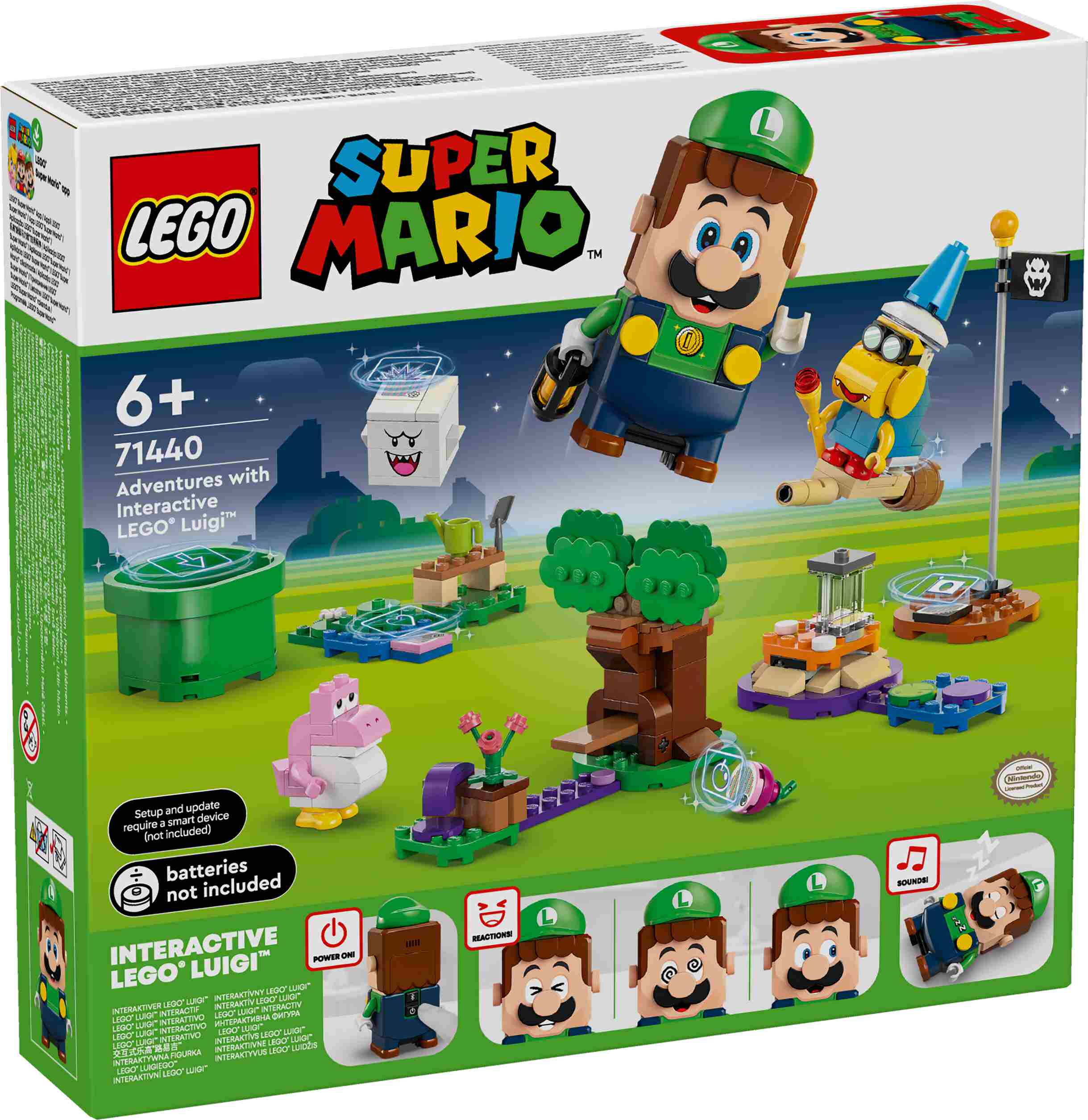 LEGO 71440 Super Mario Abenteuer mit dem interaktiven Luigi, 4 Spielfiguren