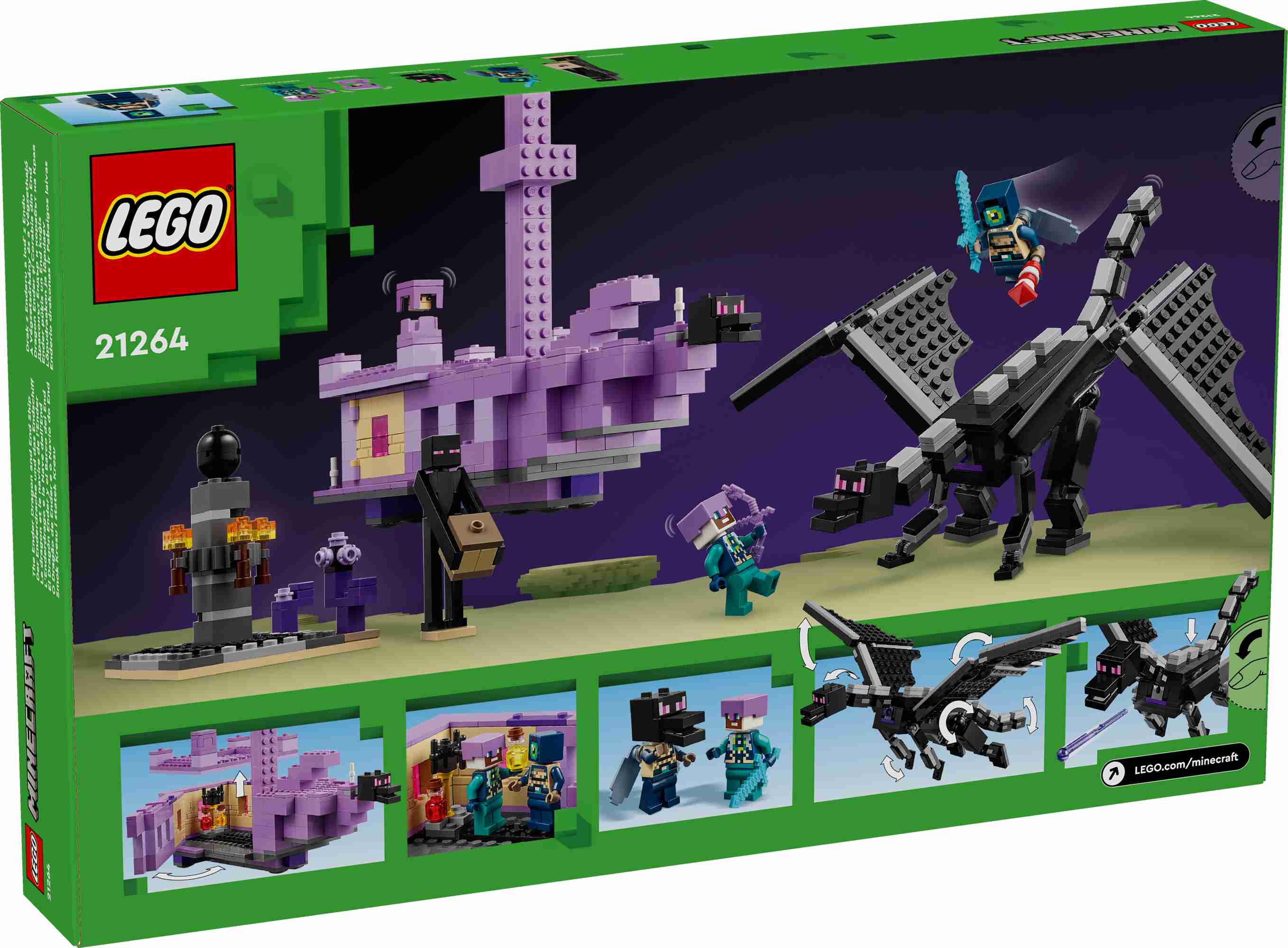 LEGO 21264 Minecraft Der Enderdrache und das Endschiff, Enderman, Drachen-Ei