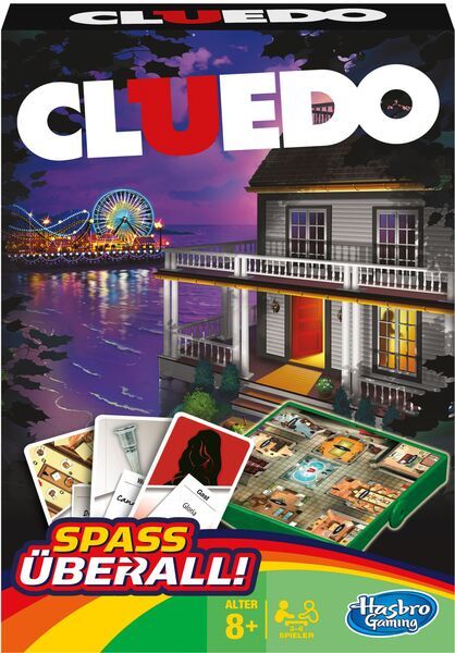 Hasbro Spiele Cluedo Kompakt, Reisespiel, Detektivspiel