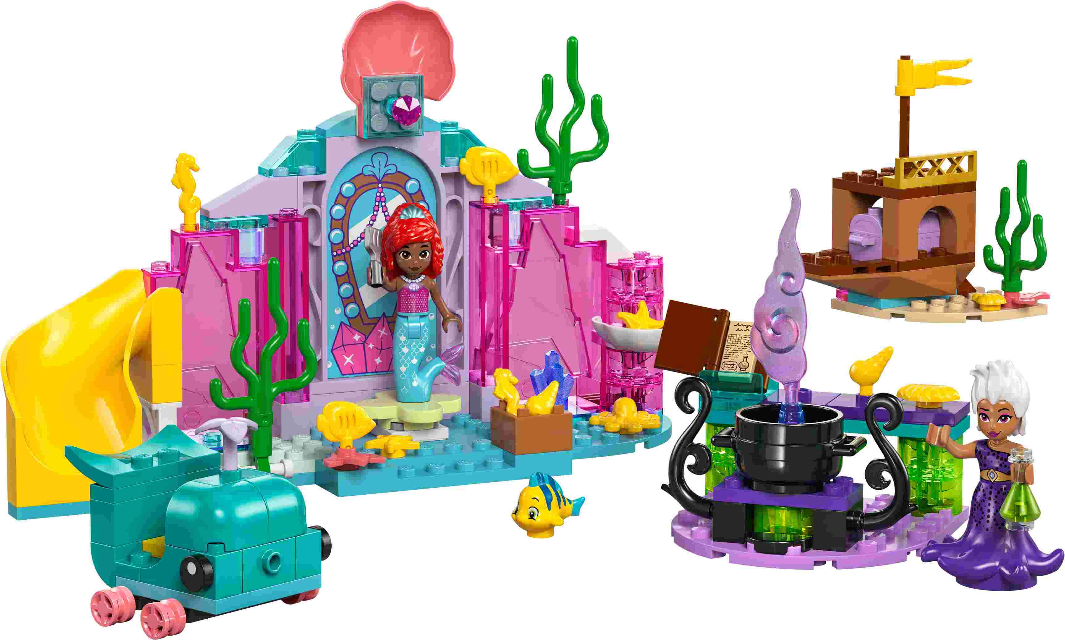 LEGO 43254 Disney Arielles Kristallhöhle, Ursula, Arielle und Fabius, Walboot