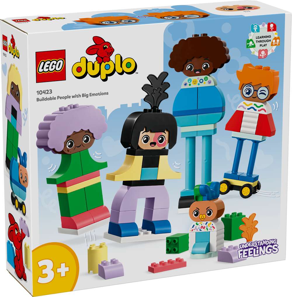 LEGO 10423 DUPLO Baubare Menschen mit großen Gefühlen, 5 Figuren, 10 Gesichter