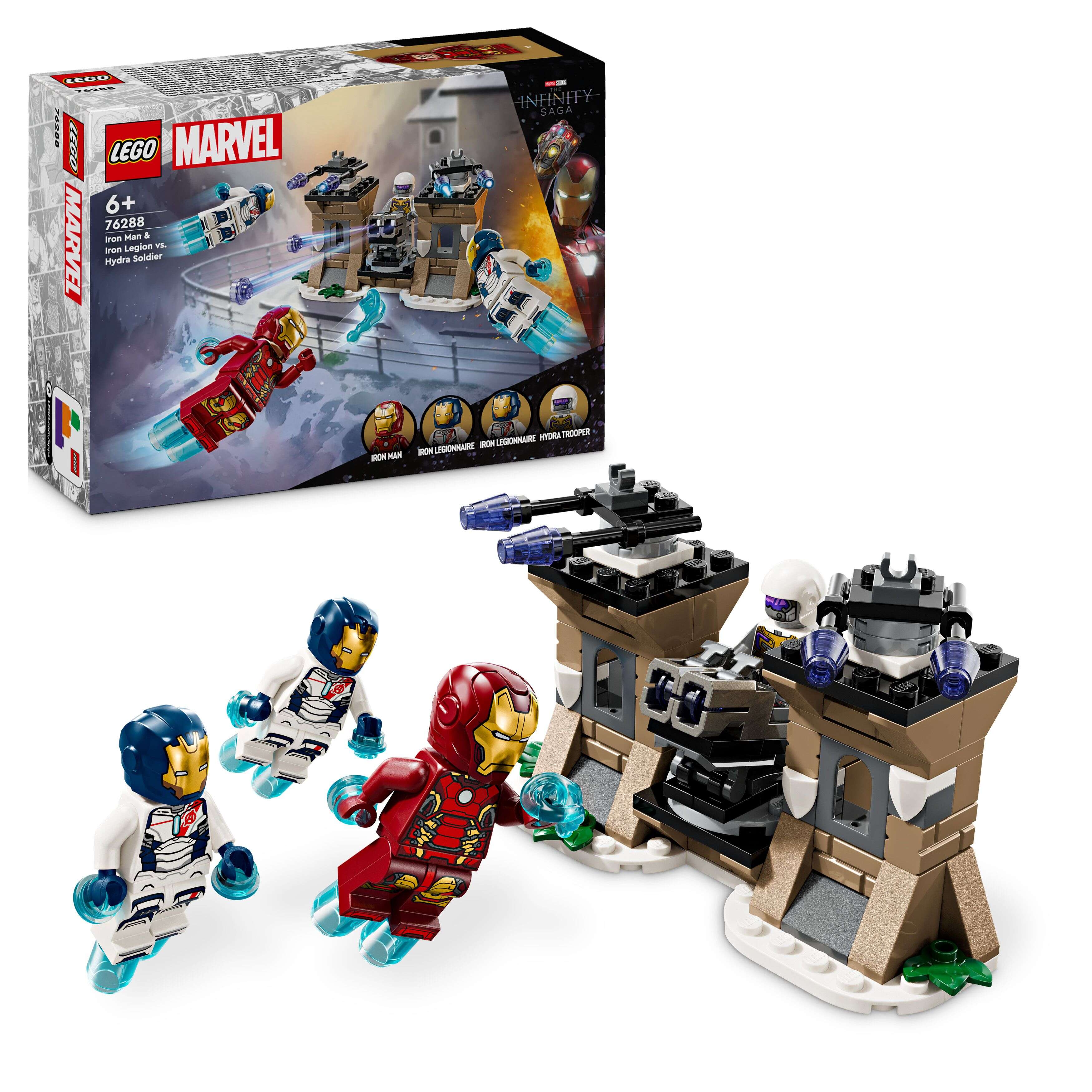 LEGO 76288 Marvel Iron Man & Iron Legion vs. HYDRA-Soldat, 4 Minifiguren