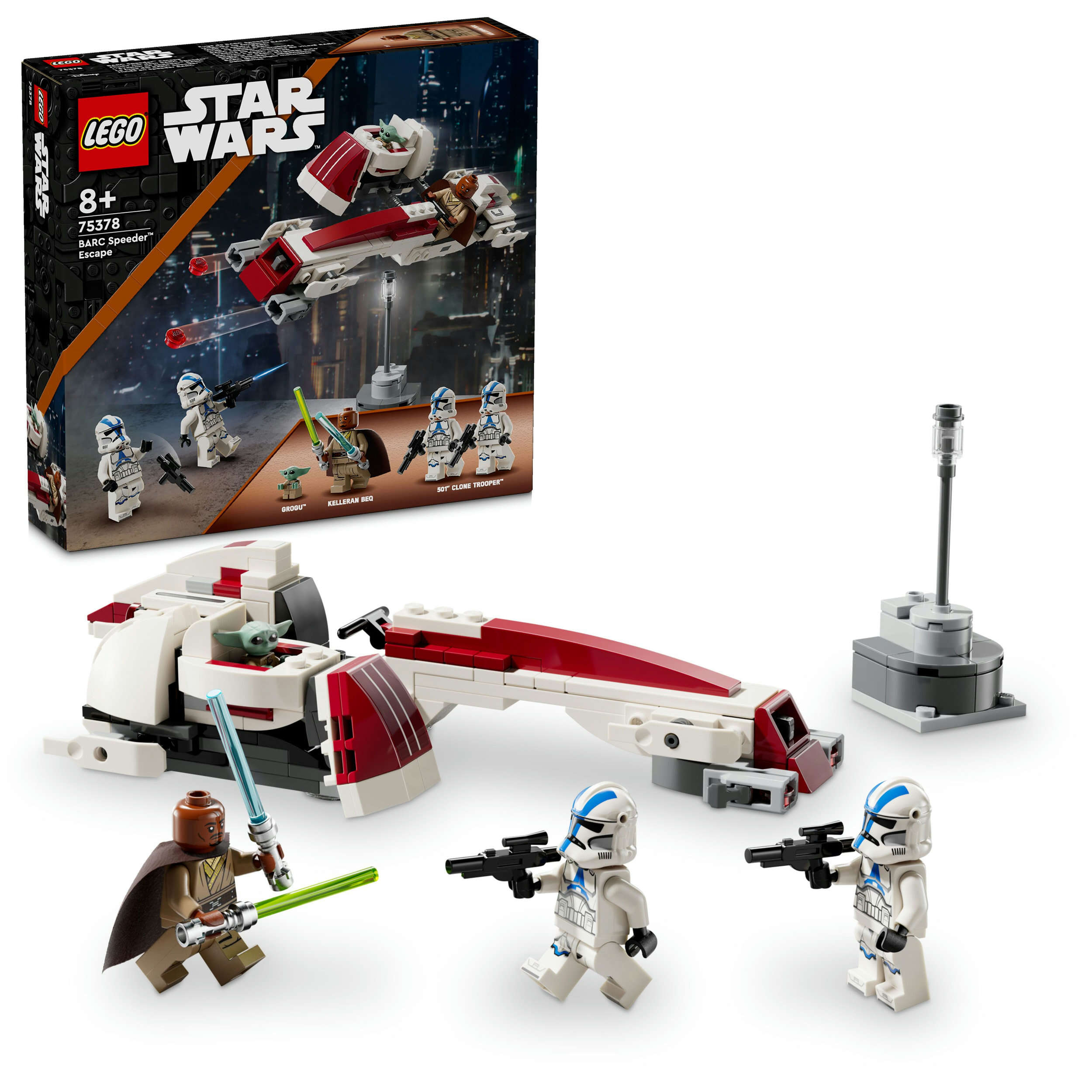 LEGO 75378 Star Wars Flucht mit dem BARC Speeder, 3 Minifiguren + Grogu