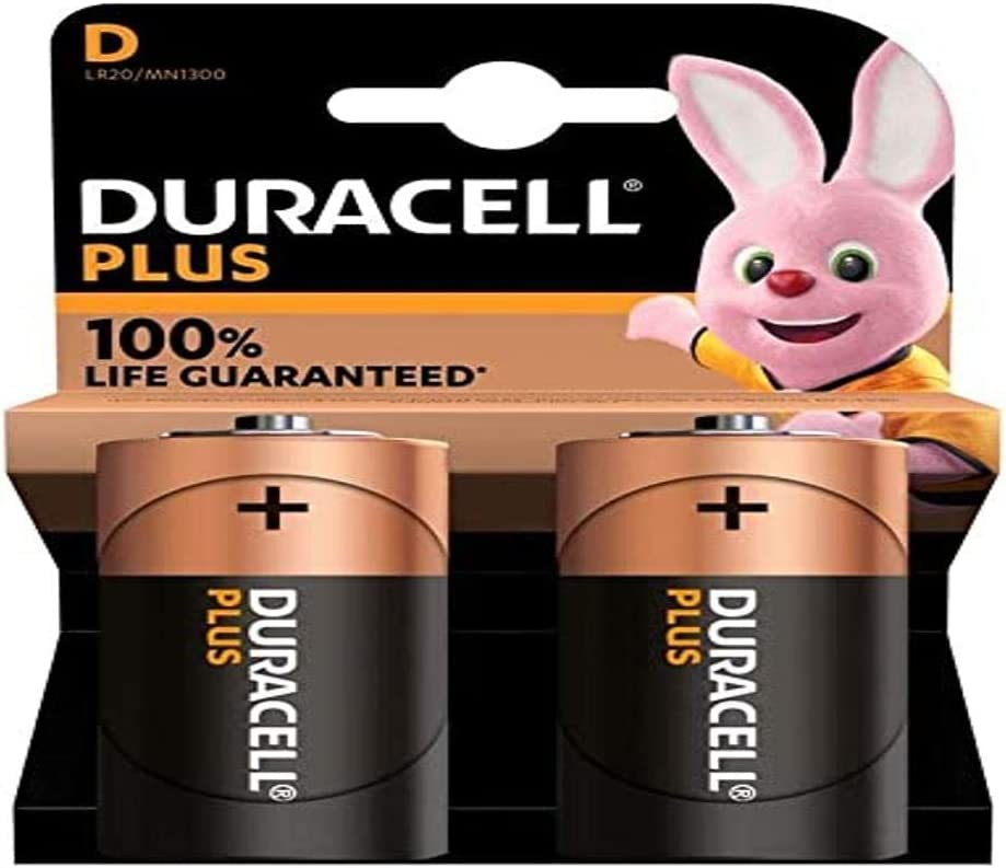 Duracell Plus LR20, 1.5V Alkaline Batterie, D2 MONO MN1300 TORCIA, 2er-Pack