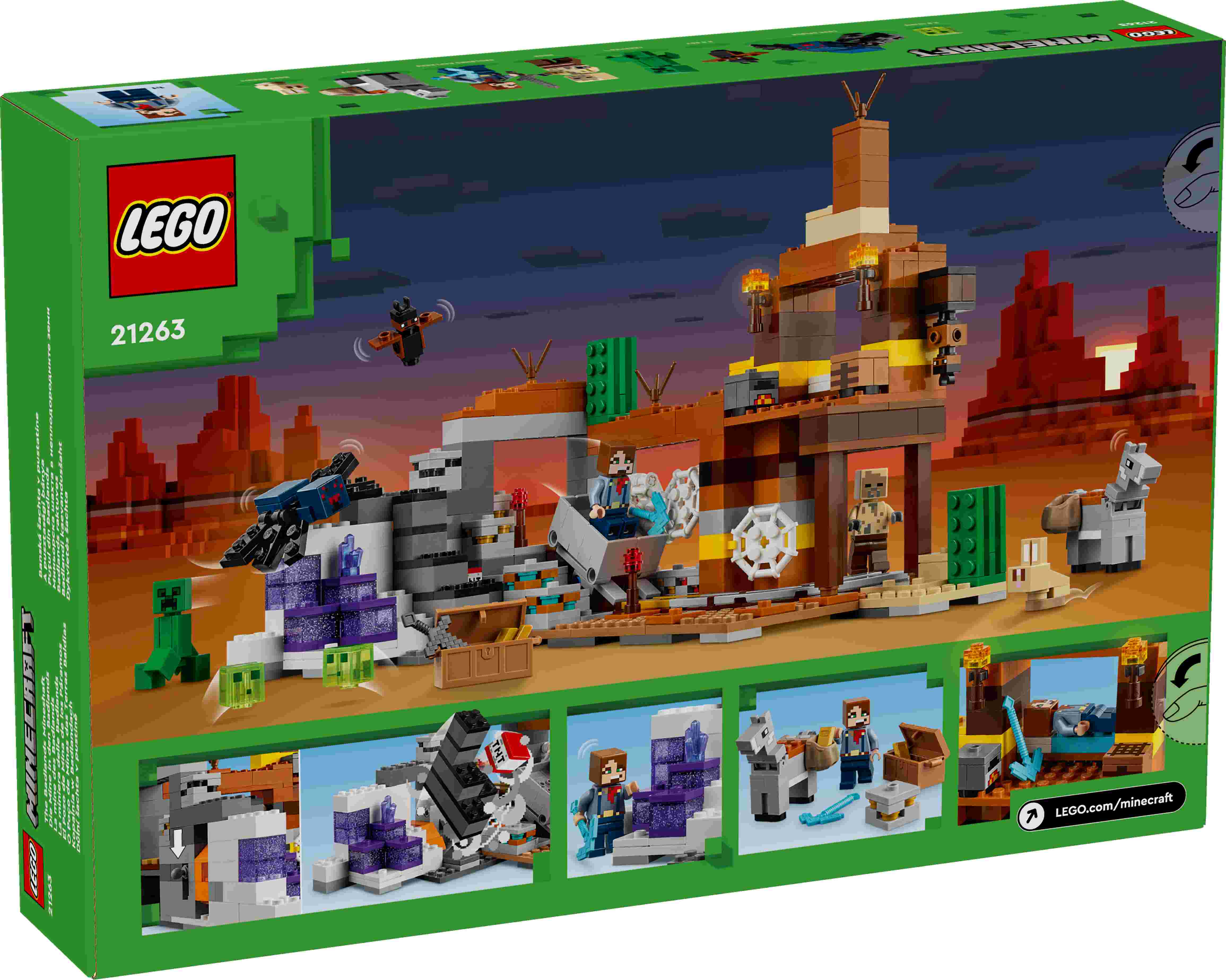 LEGO 21263 Minecraft Die Mine in den Badlands, Creeper, Höhlenspinne, 2 Schleime