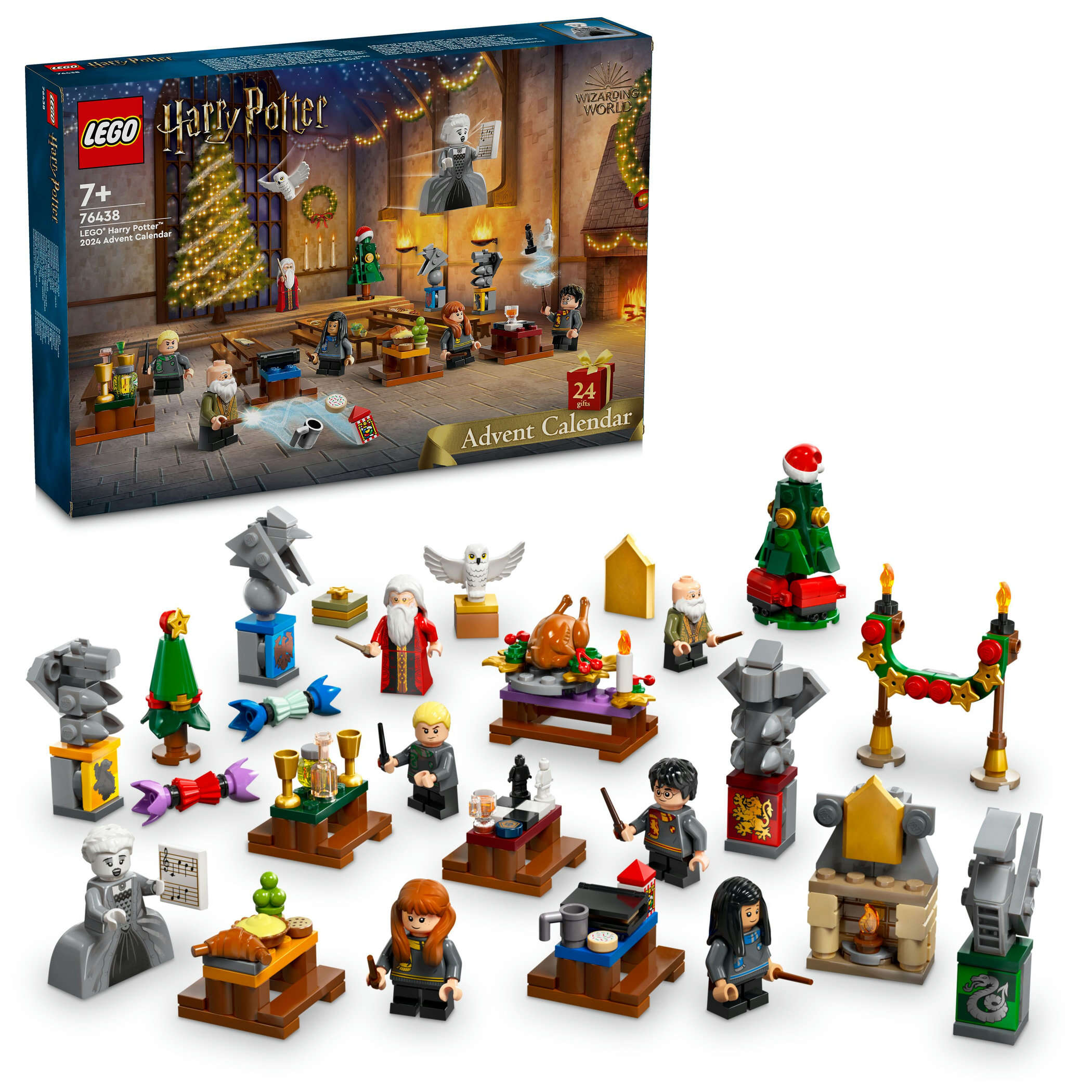 LEGO 76438 Harry Potter Adventskalender 2024, 8 Charaktere, 16 Mini-Modelle