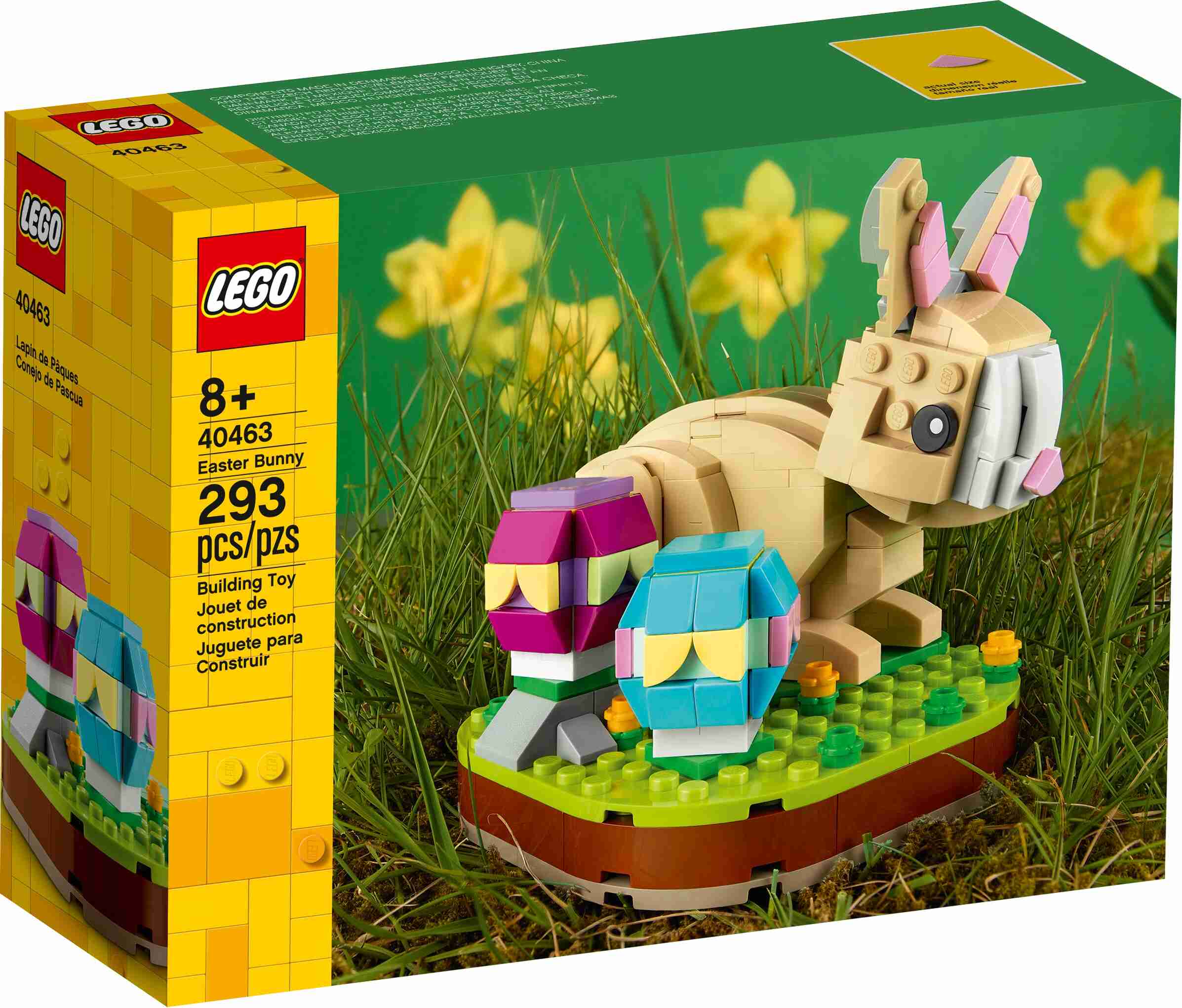 LEGO 40463 Easter Bunny, enthält außerdem eine Wiesenkulisse mit 2 Ostereiern