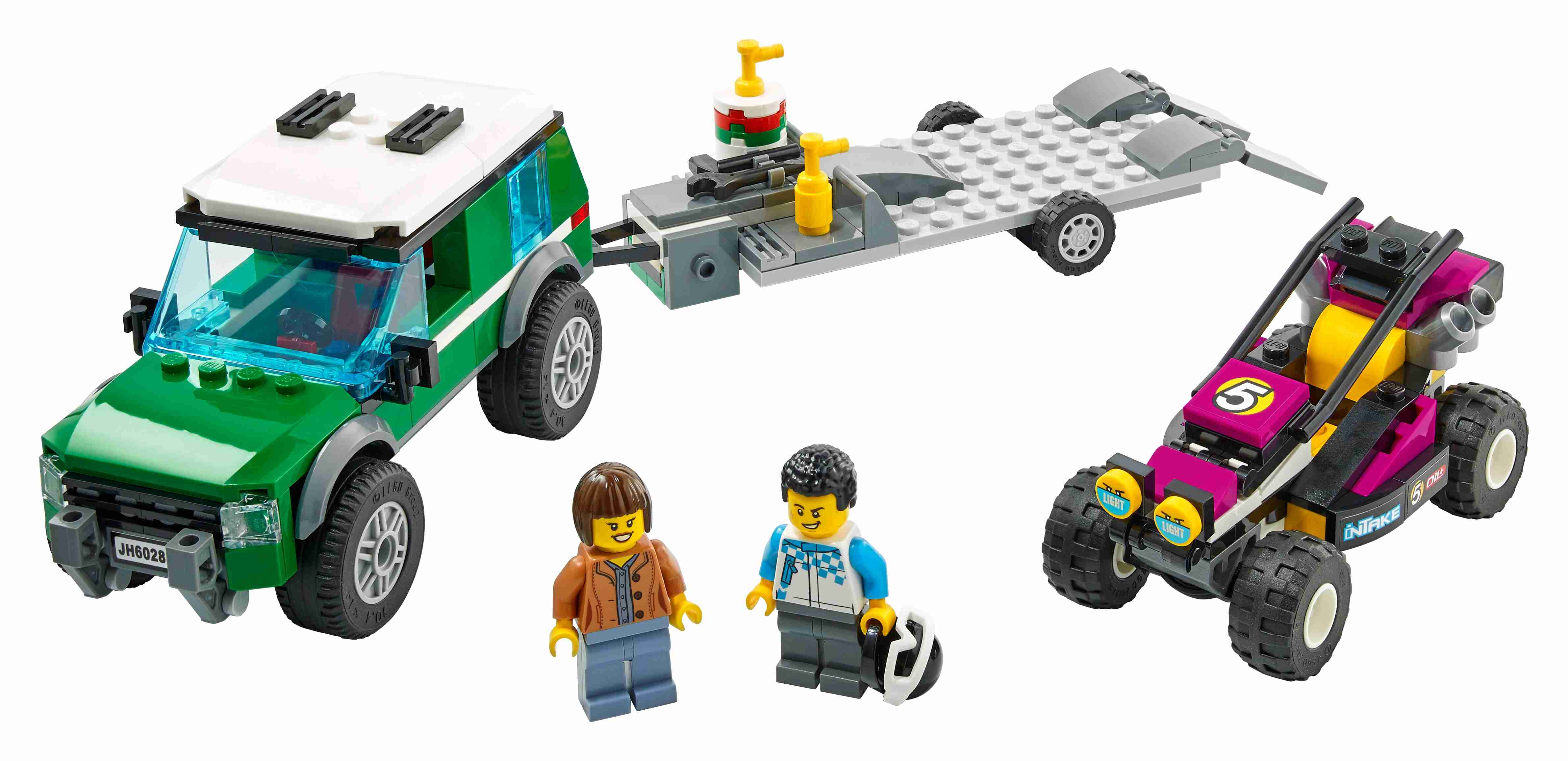 LEGO 60288 City Rennbuggy-Transporter Truck mit Anhänger + 2 Minifiguren