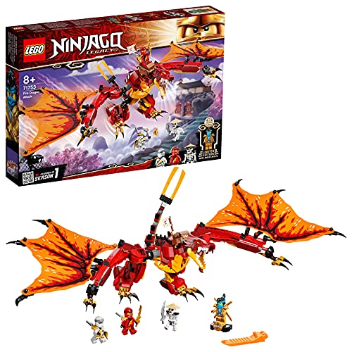 LEGO 71753 NINJAGO Kais Feuerdrache, Set mit 4 Ninja Mini Figuren