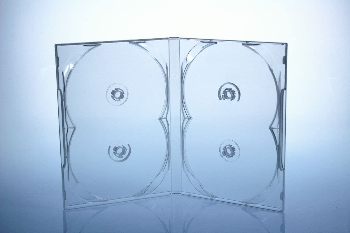 DVD Box, Leerhülle, Hülle, Overlap, 4-fach, 20 mm, transparent