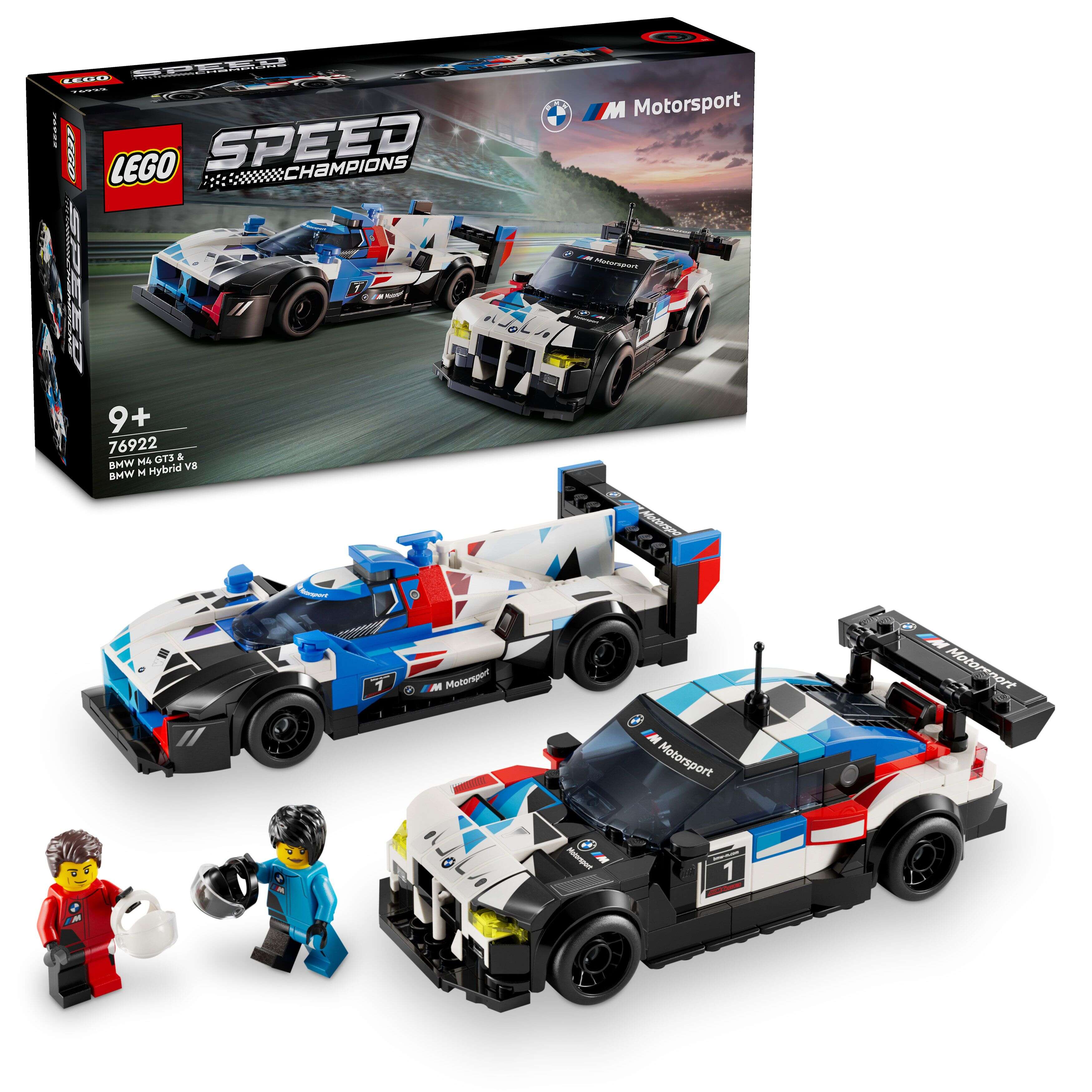 LEGO 76922 Speed Champions BMW M4 GT3 & BMW M Hybrid V8 Rennwagen, 2 Minifiguren