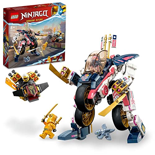 LEGO 71792 NINJAGO Soras Mech-Bike, 3 Minifiguren, Gleiter mit 2 Shootern