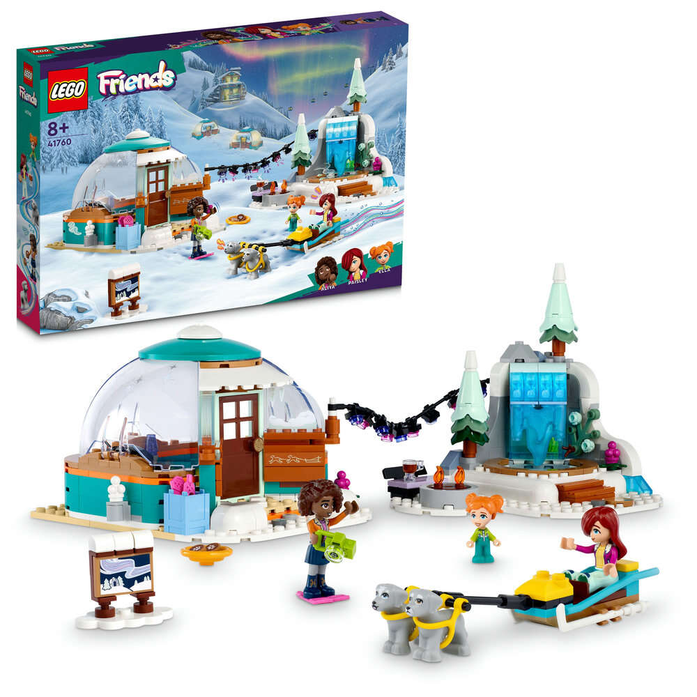 LEGO 41760 Friends Ferien im Iglu, Glamping-Iglu mit 3 Spielfiguren und Zubehör