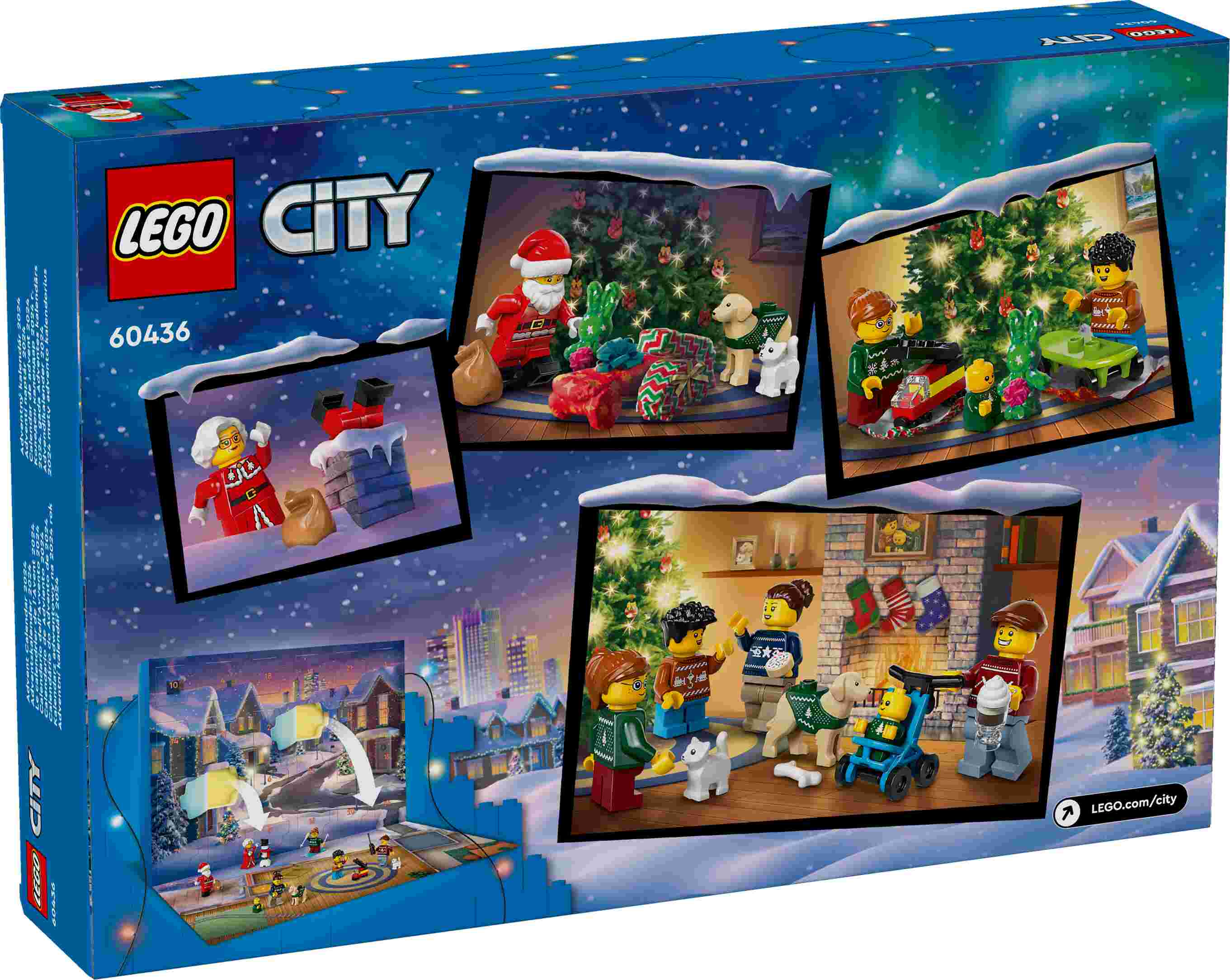 LEGO 60436 City Adventskalender 2024, Minifiguren, Zubehörelemente, Spielmatte