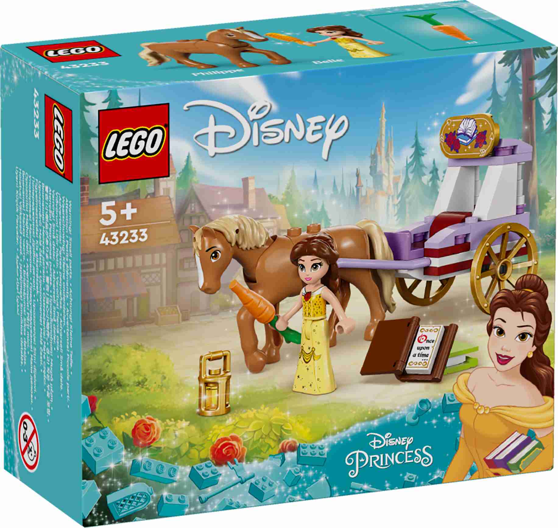 LEGO 43233 Disney Princess Belles Pferdekutsche, Spielfigur Belle Pferd Philippe