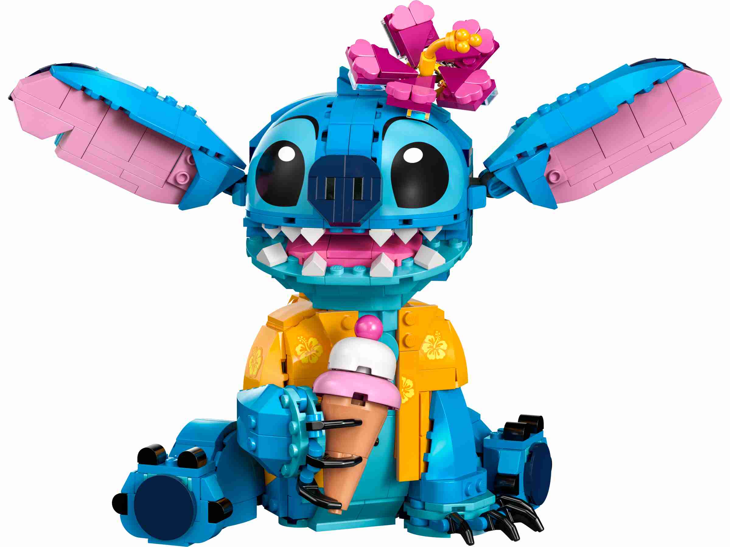 LEGO 43249 Disney Stitch, Eiswaffel, Blume, beweglicher Kopf und Ohren