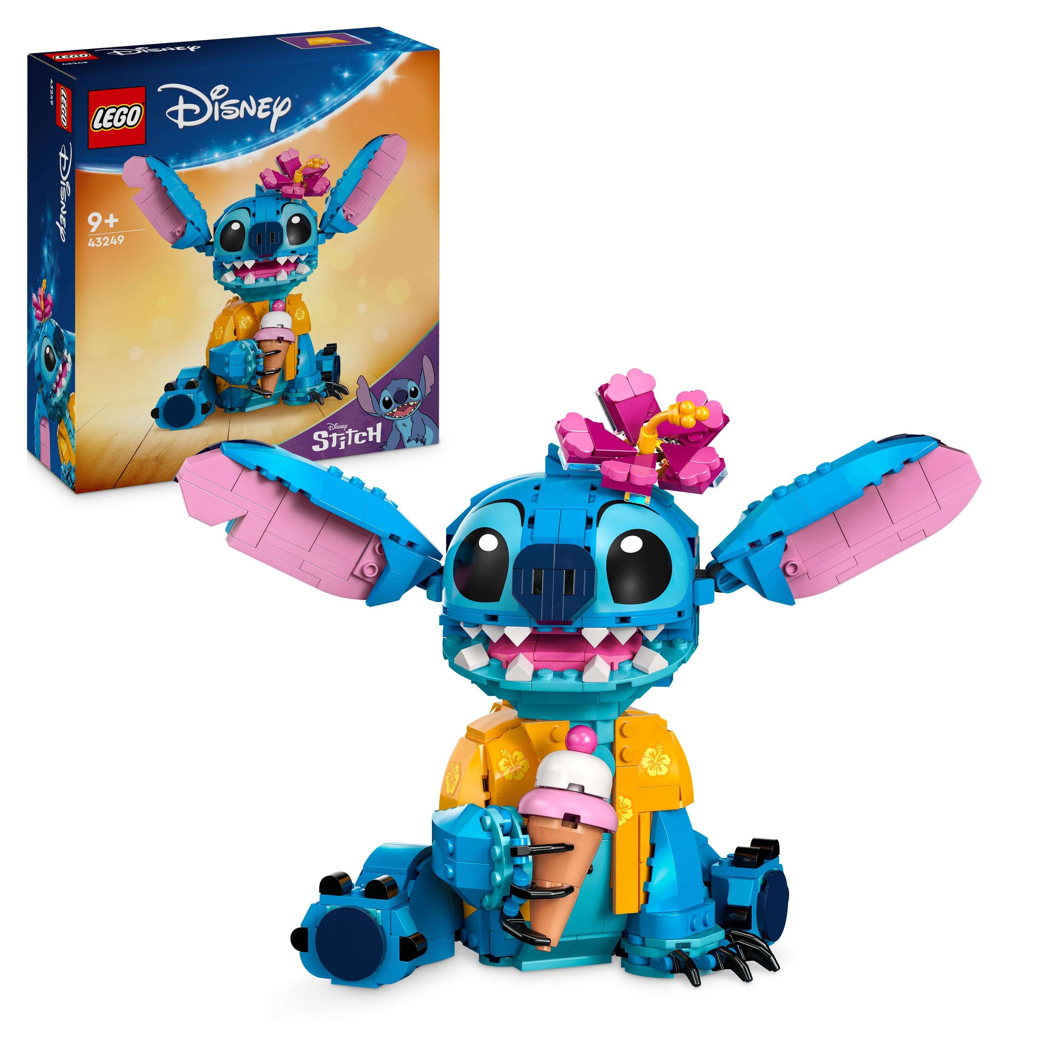 LEGO 43249 Disney Stitch, Eiswaffel, Blume, beweglicher Kopf und Ohren